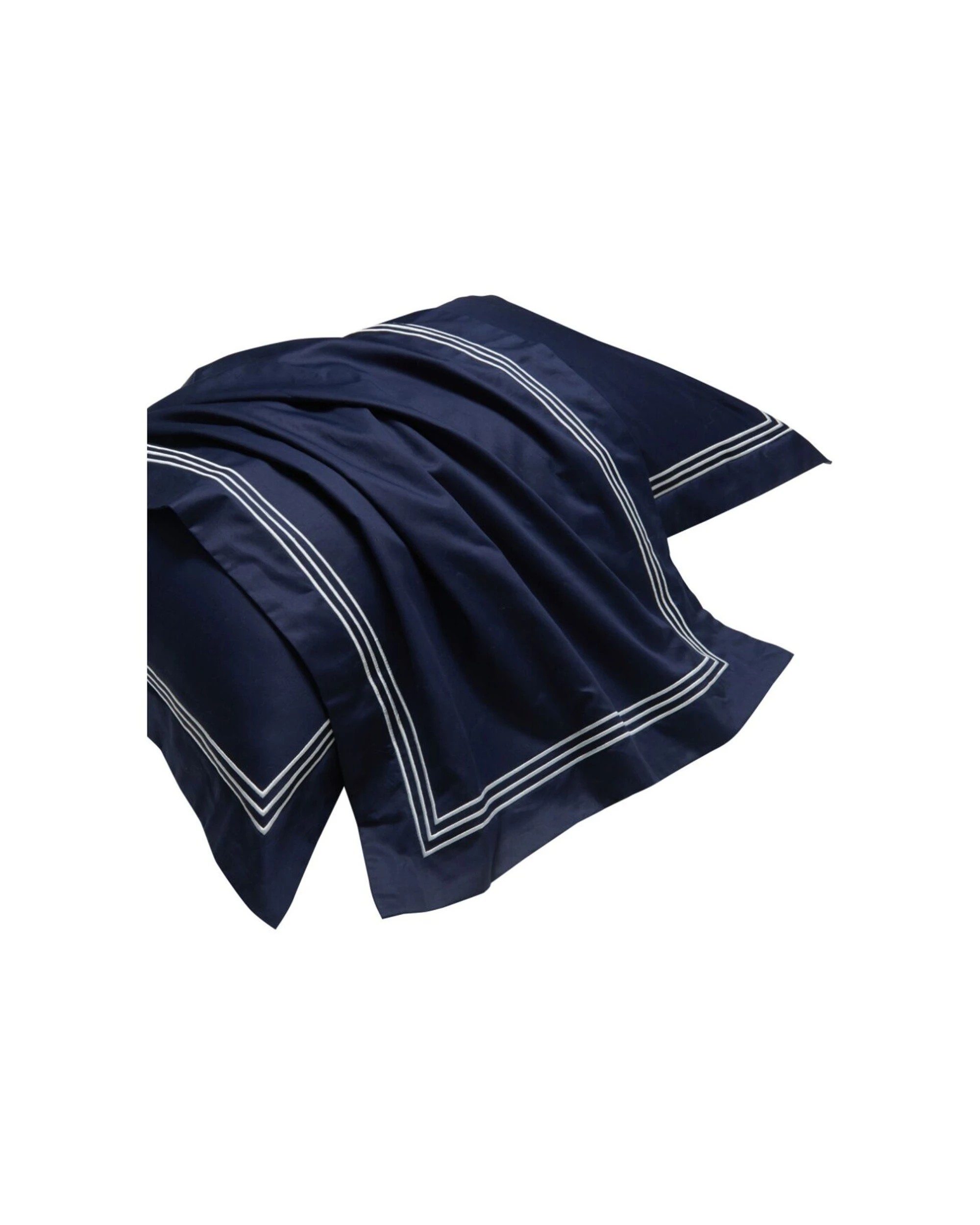 4 Grosvenor House 2PK 500TC Hotel Embroidered Tailored Standard Pillowcase With White - Blue, 4 of 4
