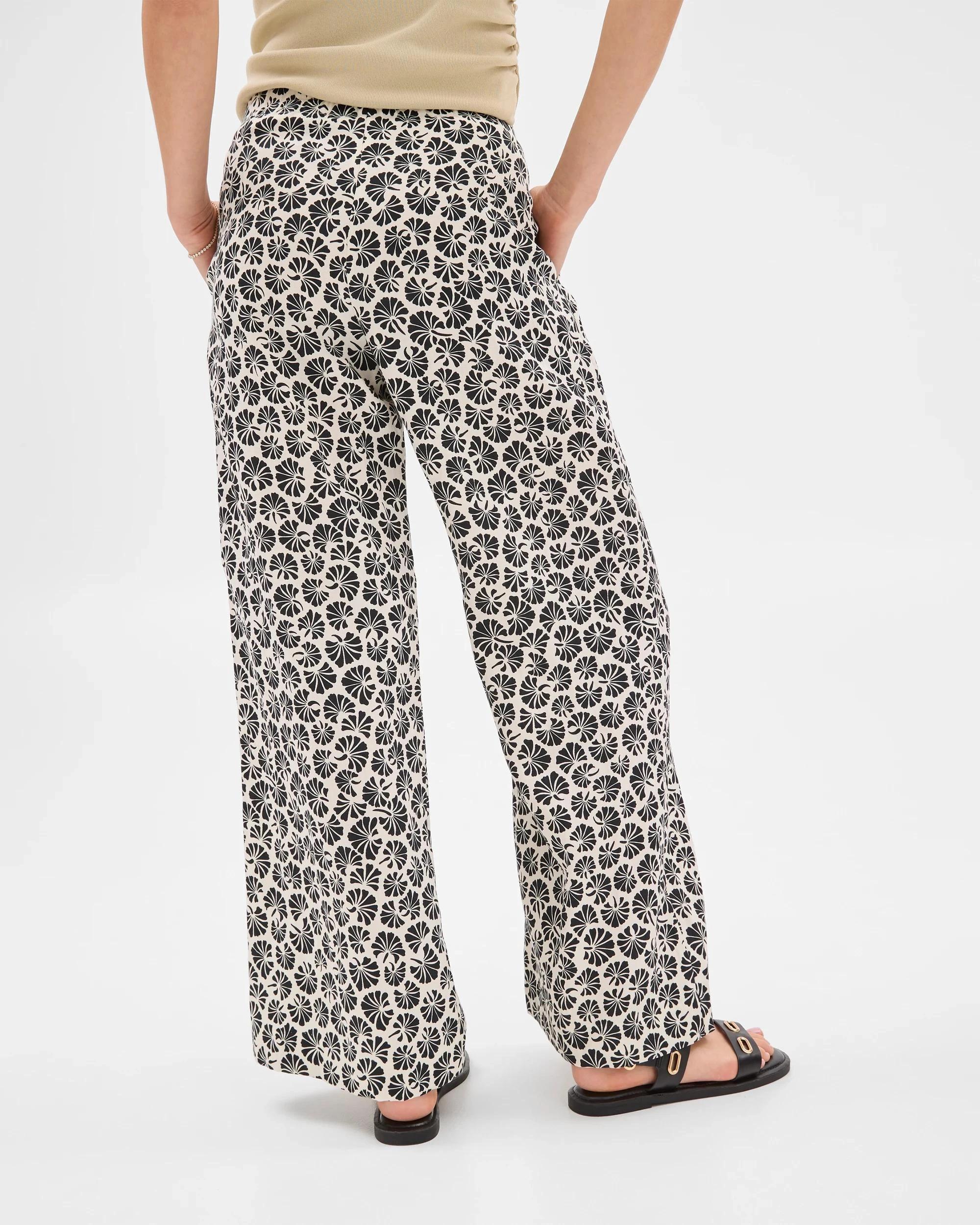 8 Summer Twill Pleat Waist Wide Leg Pants - Preview LINEAR FLORAL, 8 of 10