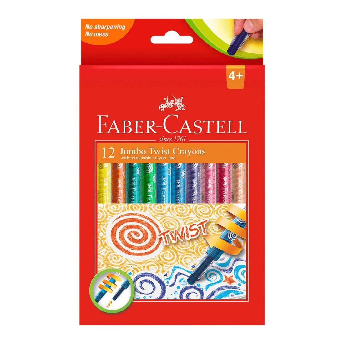 1 Faber-Castell Jumbo Twistable Crayons 12 Pack Assorted, 1 of 3
