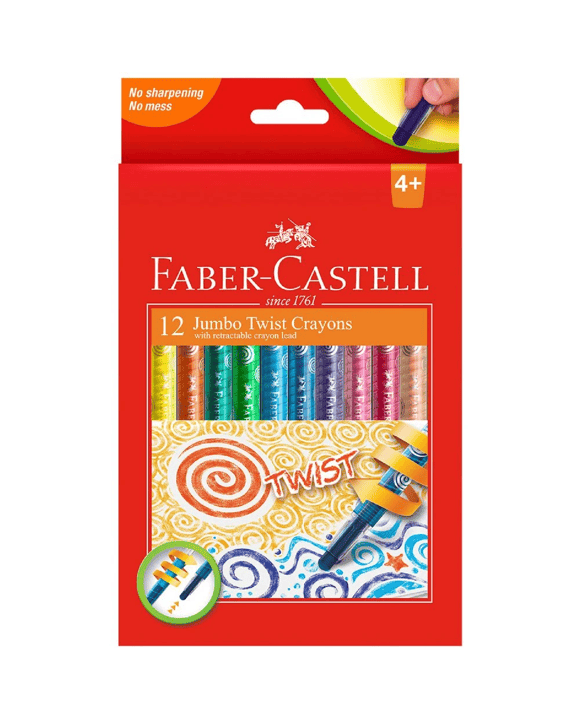 Faber-Castell Jumbo Twistable Crayons 12 Pack Assorted