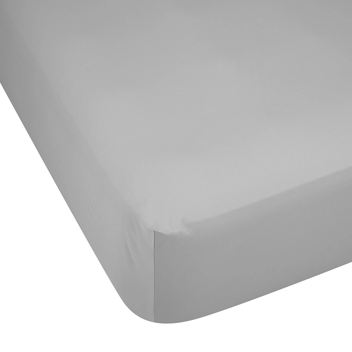 1 500 Thread Count Australian Grown Cotton Fitted Sheet - Queen Bed, Silver, 1 of 4