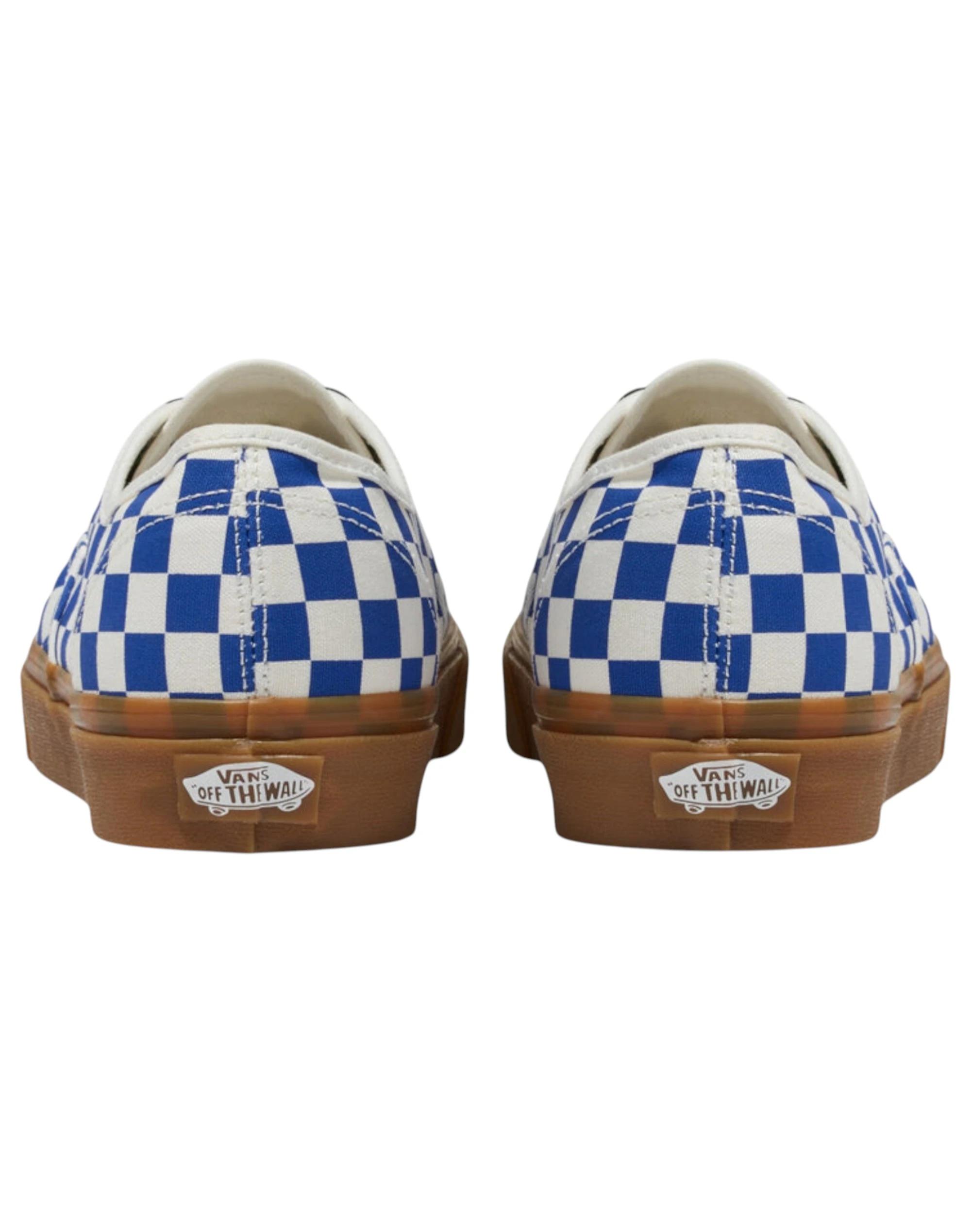 3 Vans Mens Authentic Checkerboard Blue/ White Lace Up Shoes BLUE/WHITE, 3 of 5