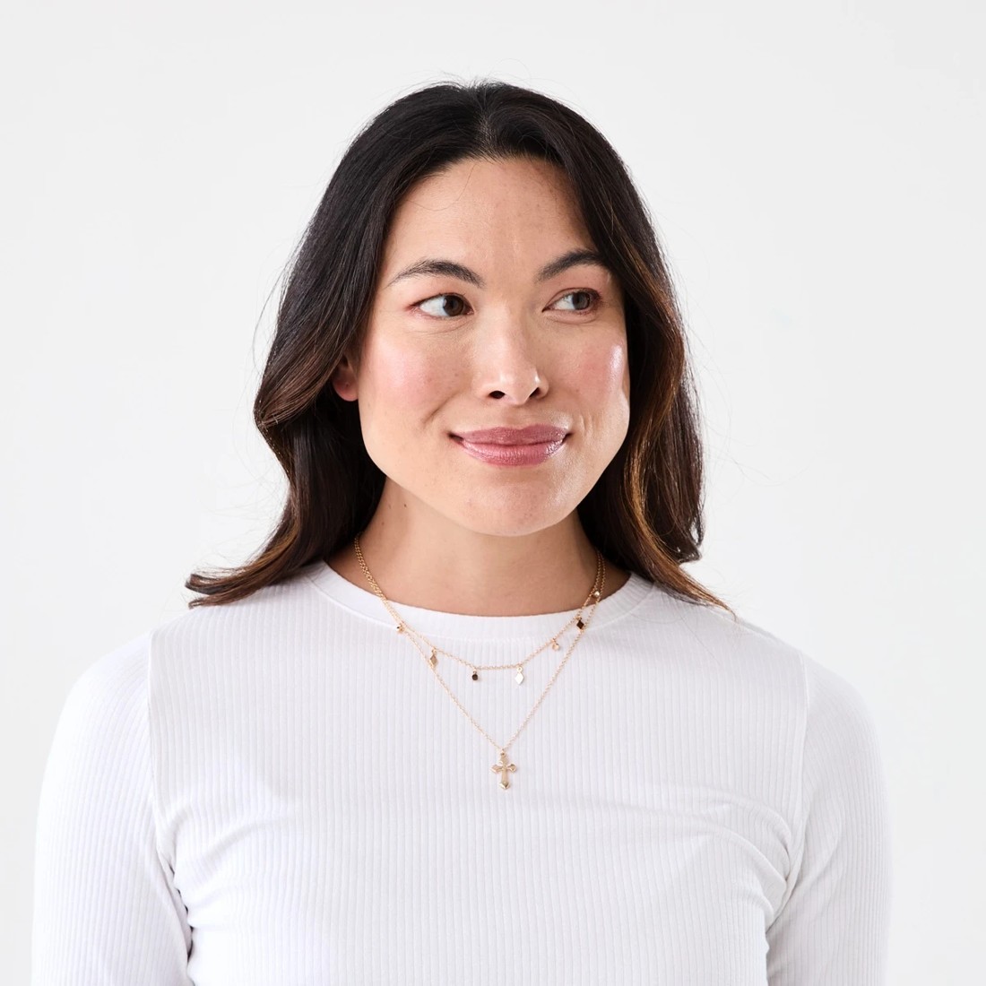 3 Cross Necklace - Gold Tone, 3 of 4