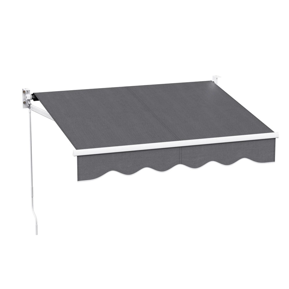 1 Instahut Retractable Folding Arm Awning Manual Sunshade 2Mx1.5M - Grey, 1 of 6