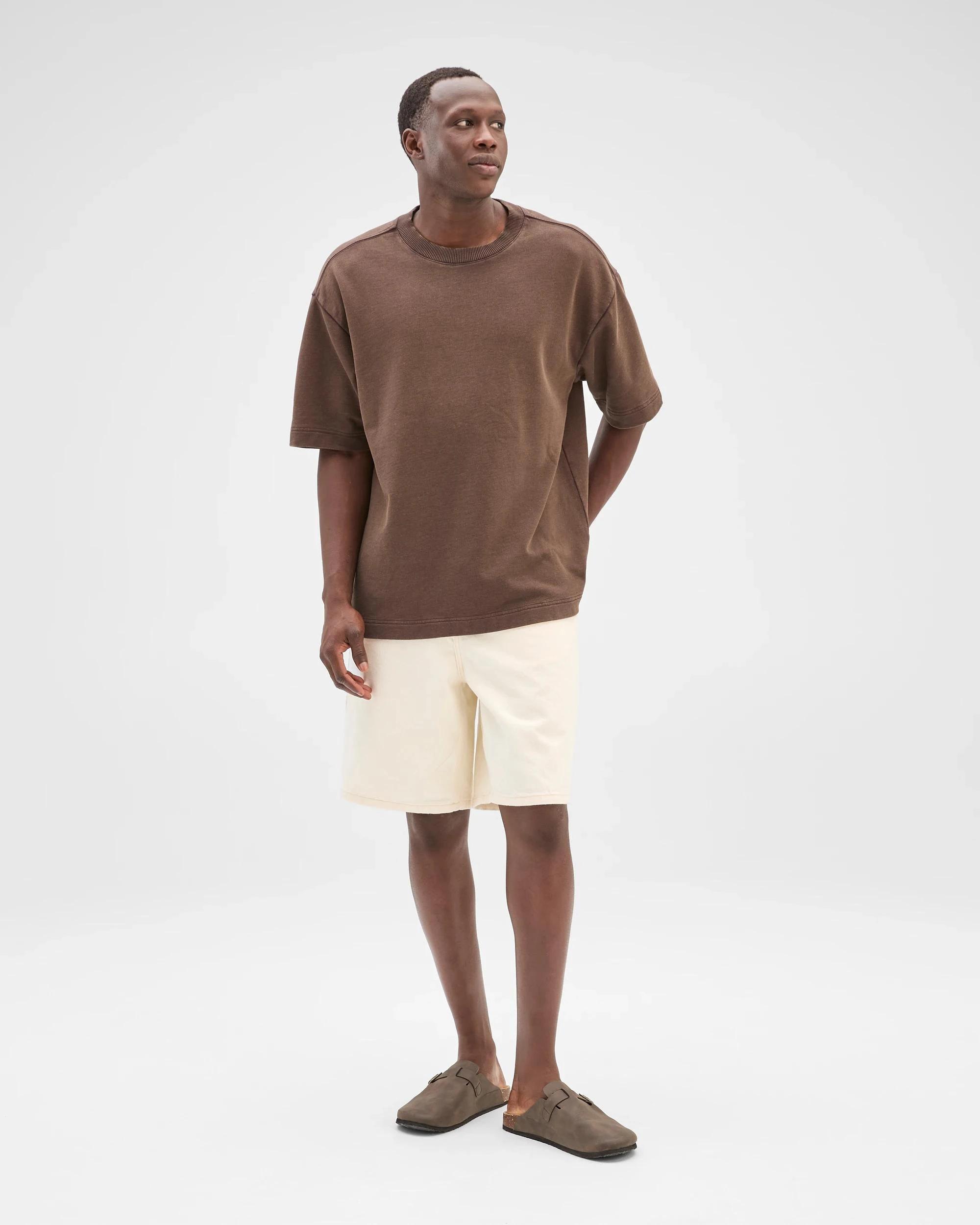 2 Commons Australian Cotton Fleece T-Shirt CHOC BROWN, 2 of 5