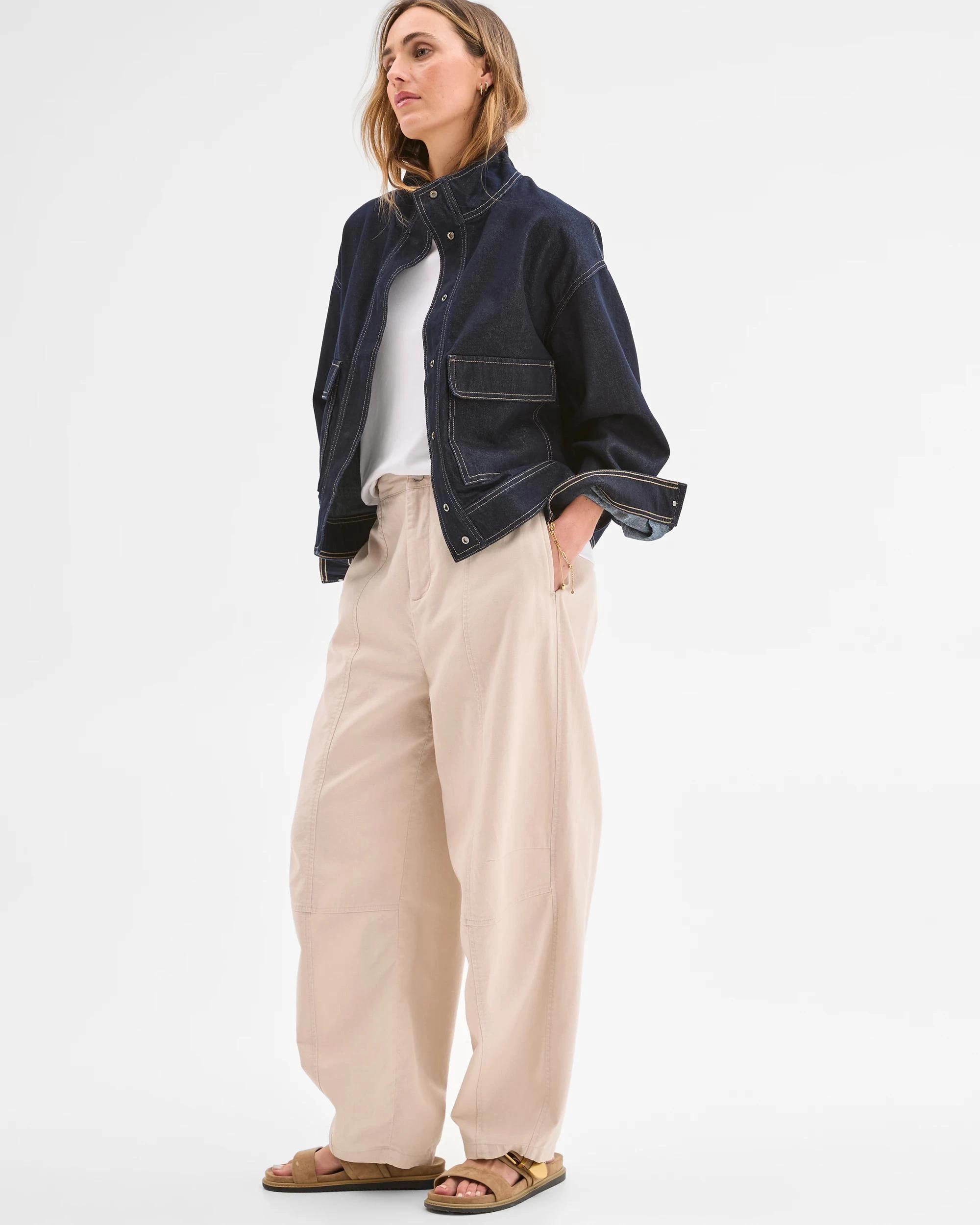 2 Target Australian Cotton Blend Soft Barrel Leg Pants CHALK, 2 of 6