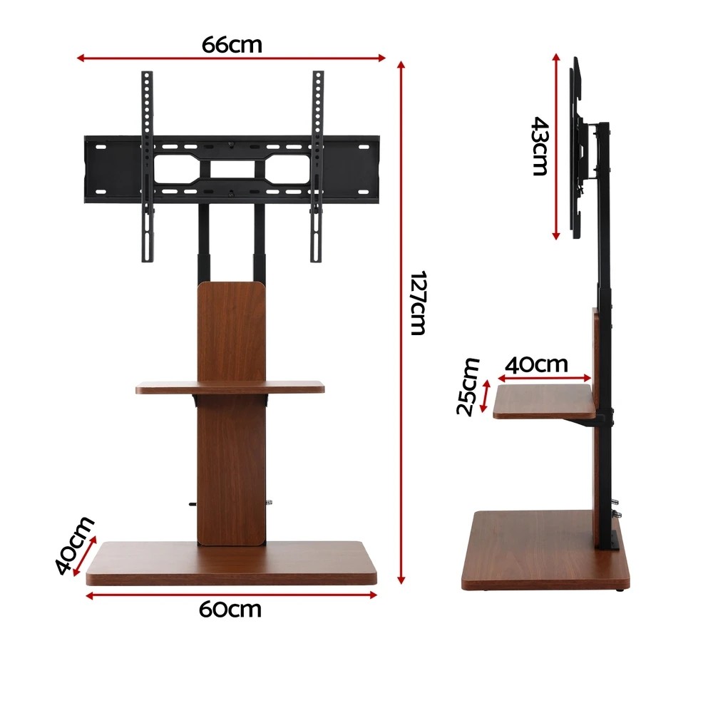 3 Artiss TV Stand 32-70" Wooden Tray Swivel Height Adjustable - Multi, 3 of 5