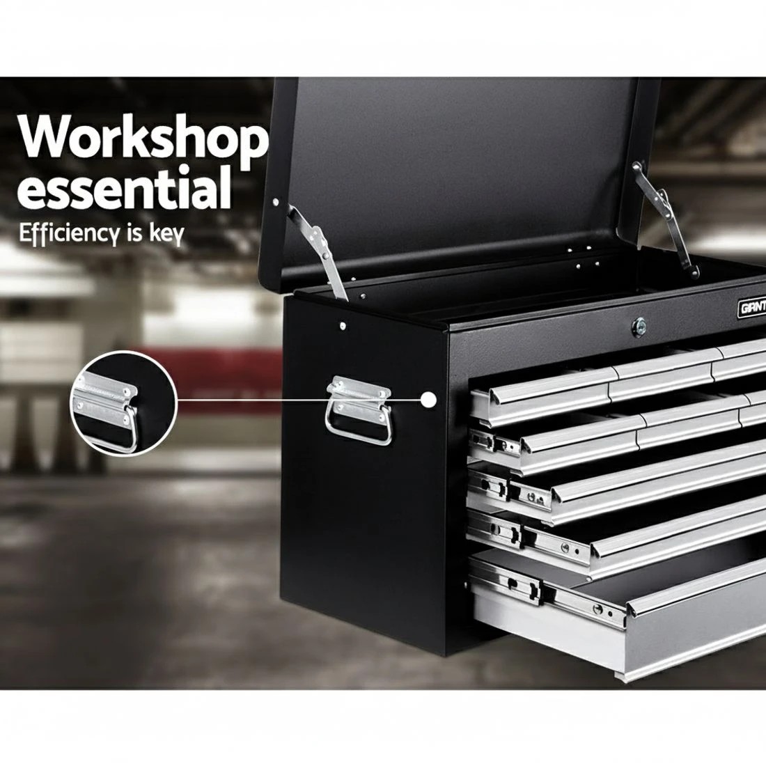4 Giantz 9 Drawer Tool Box Cabinet Chest Toolbox Storage Garage Organiser - Multi, 4 of 4