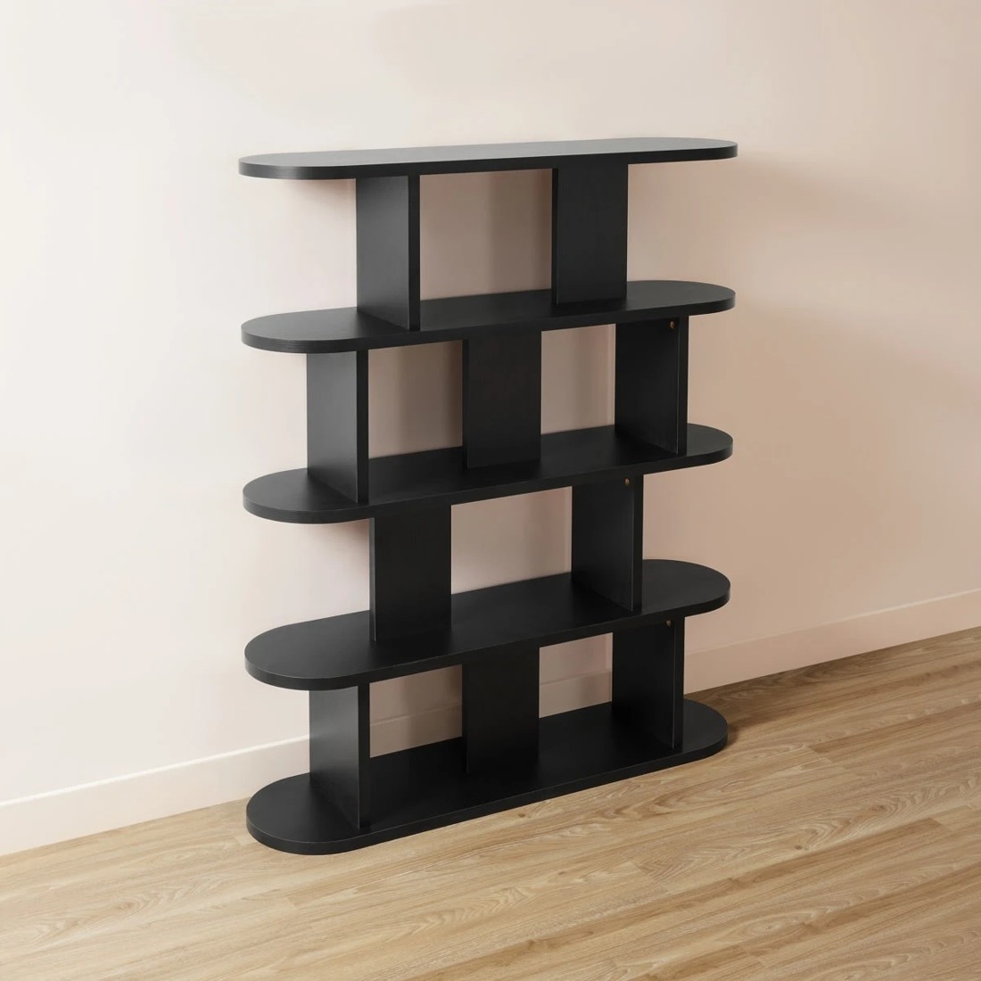 3 5 Tier Lozenge Bookshelf - Black, 3 of 5