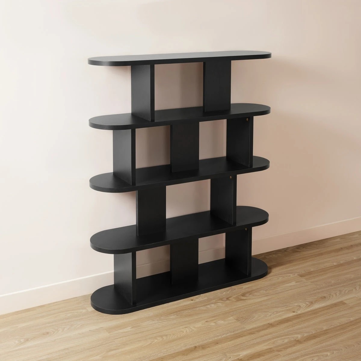 3 5 Tier Lozenge Bookshelf - Black, 3 of 5