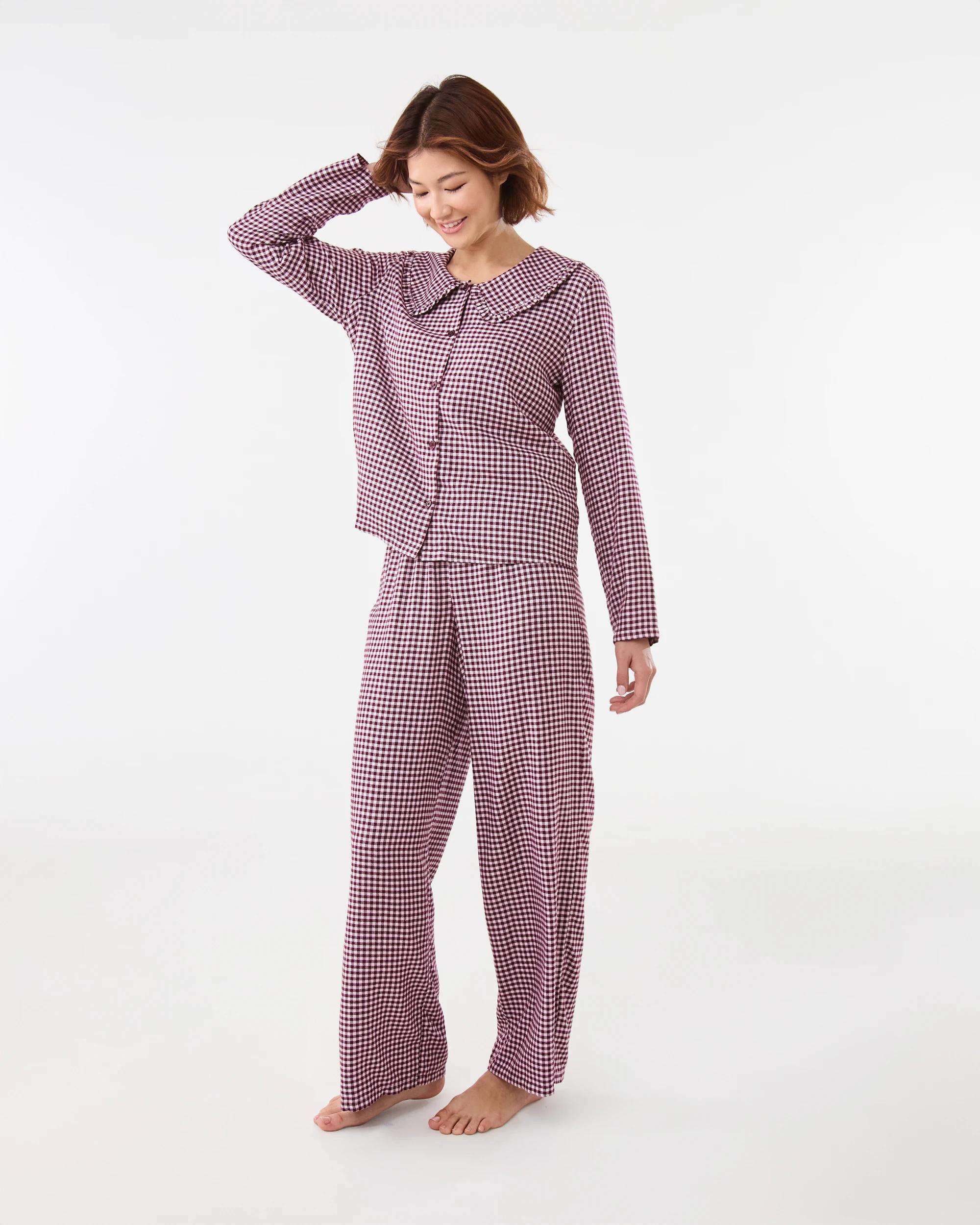 2 Collar Flannel Pyjama Set Red Chk, 2 of 7