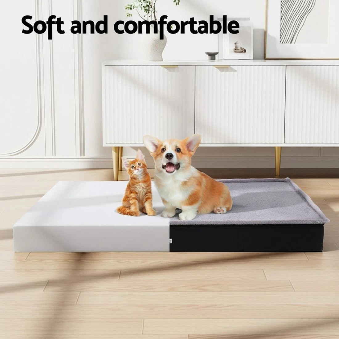 4 i.Pet Pet Bed Dog Cat Large Calming Soft Sofa Foam Cushion Washable Cover - Grey, 4 of 6