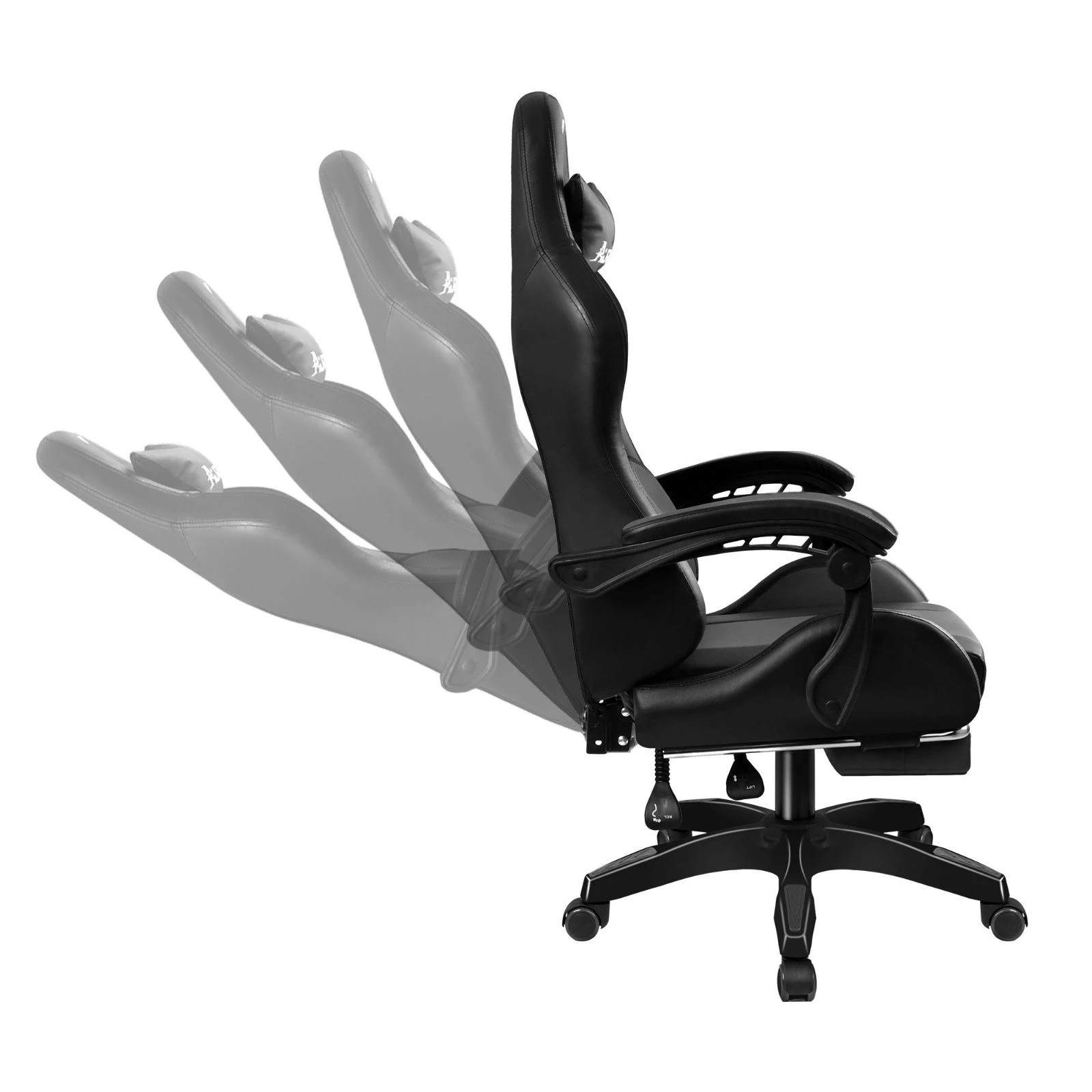 7 Alfordson Gaming Office Chair Extra Large Pillow Racing Executive Footrest Seat - Grey, 7 of 10