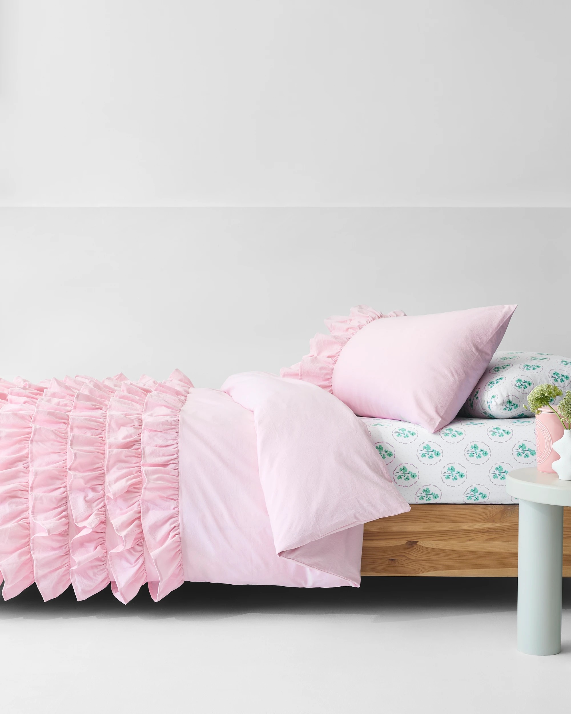1 Target Chloe Ruffle Stonewash Cotton Quilt Cover Set - Single Bed - Pink, 1 of 10