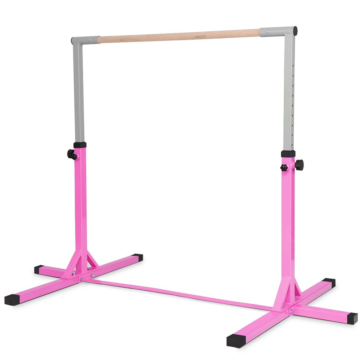 1 Costway Gymnastics Bar Junior Training Bar Horizontal Kip Bar Sports Adjustable Height - Pink, 1 of 1