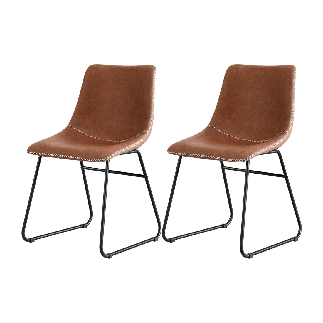 1 Artiss 2x Dining Chairs Retro PU Leather Kitchen Lounge Cafe Accent Chair - Multi, 1 of 2