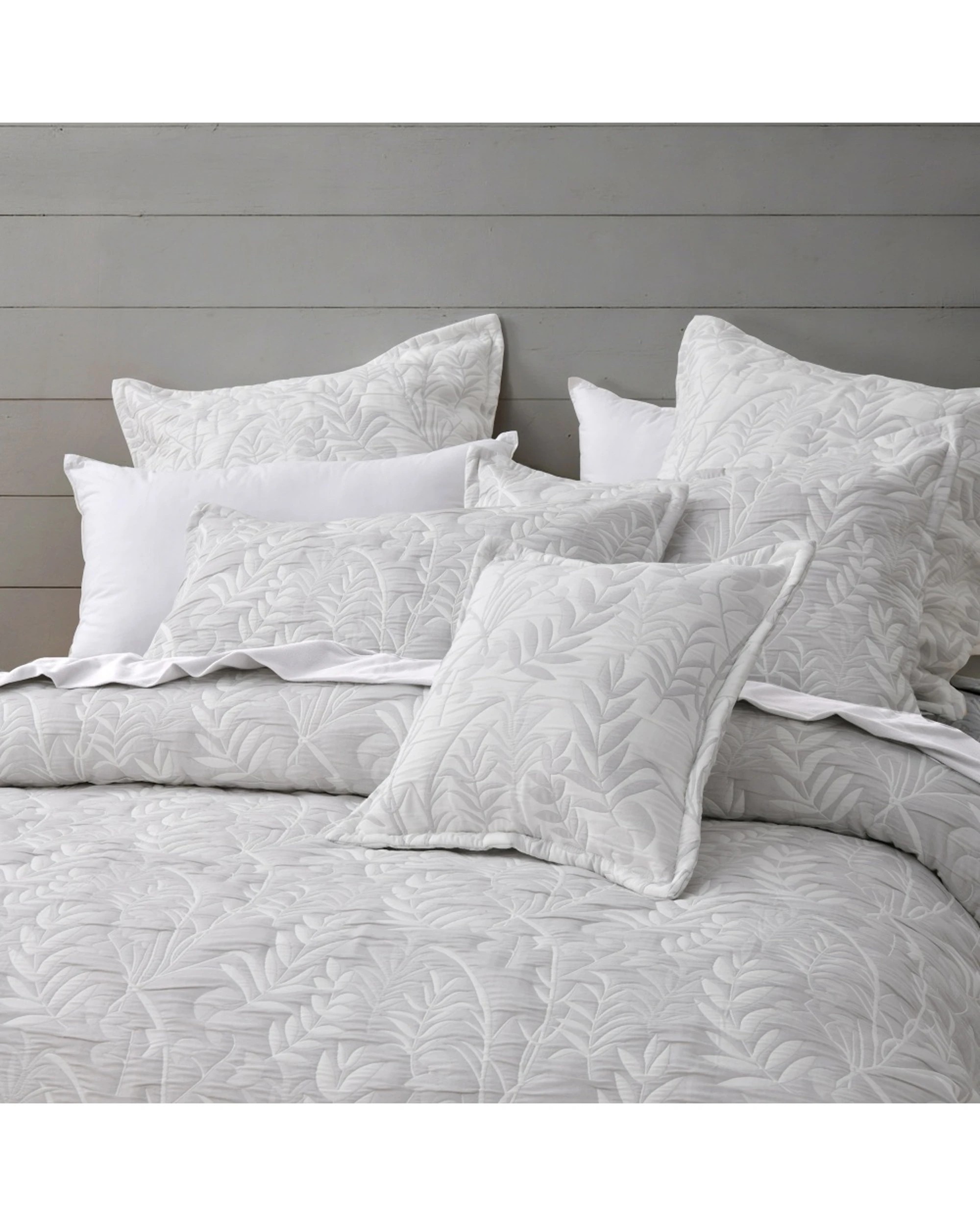 2 Bianca Ember Polyester Cotton Jacquard Quilt Cover Set Botanical - King Bed - Pattern, 2 of 4