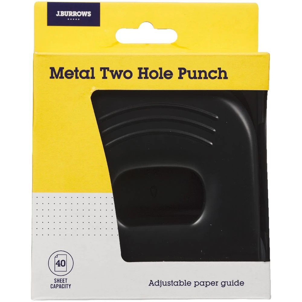 3 J.Burrows Metal Large 2 Hole Punch Black, 3 of 3
