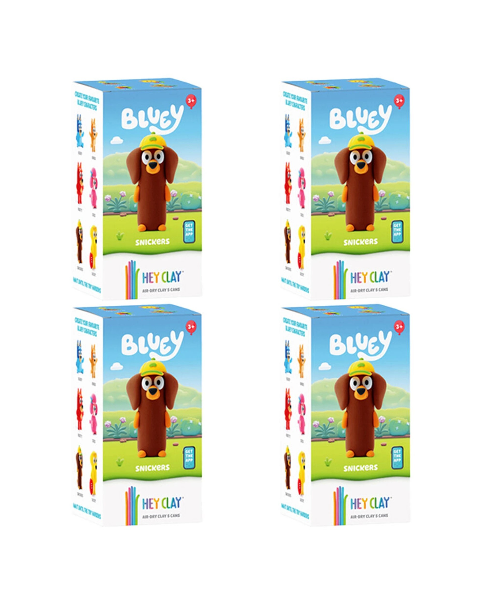 1 Hey Clay Bluey Single Character Kids Modelling Clay Set 5 Coloured Cans Snickers 4PK - Multi, 1 of 5