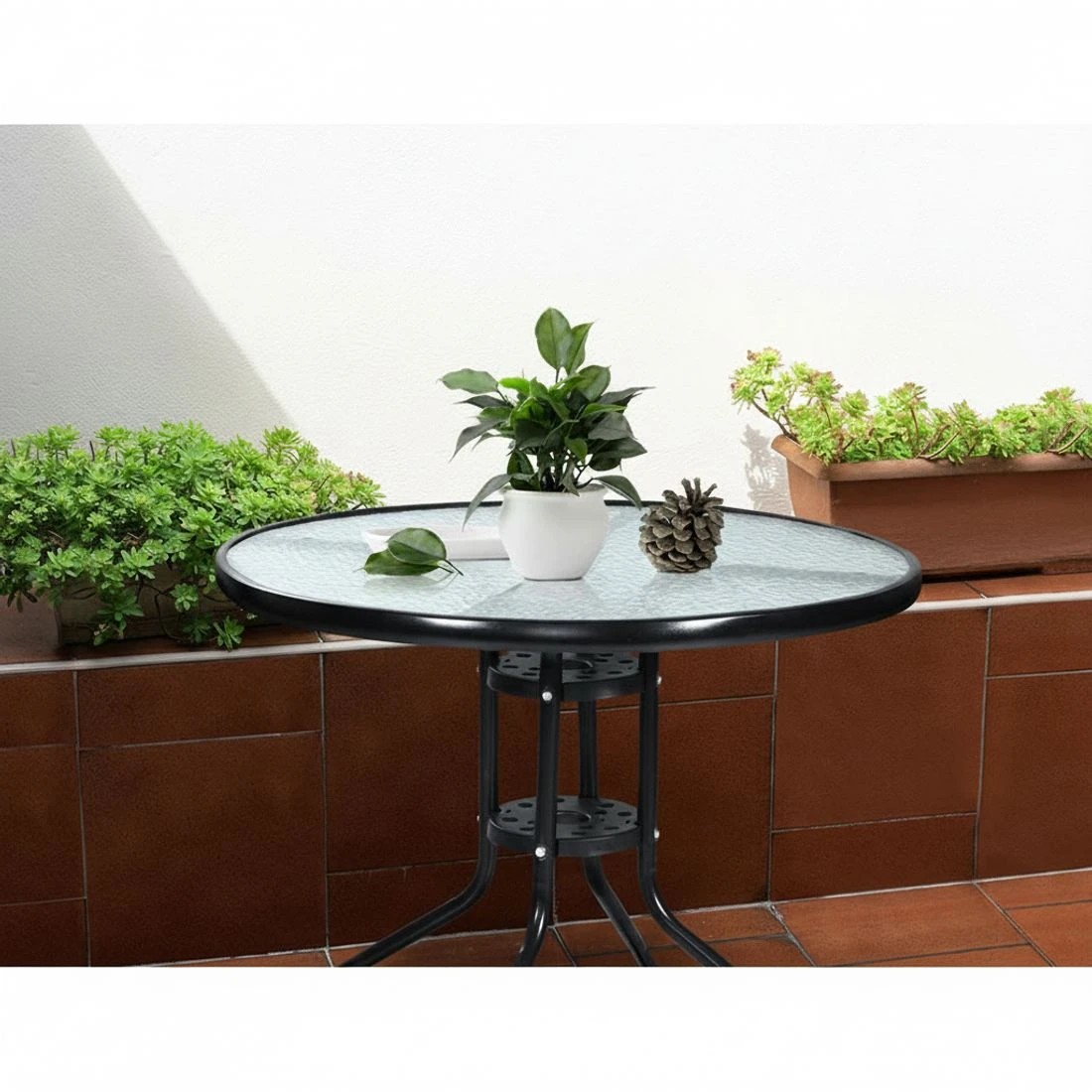 4 Gardeon 3PC Bistro Set Outdoor Furniture Rattan Table Chairs Cushion Patio - Black, 4 of 5