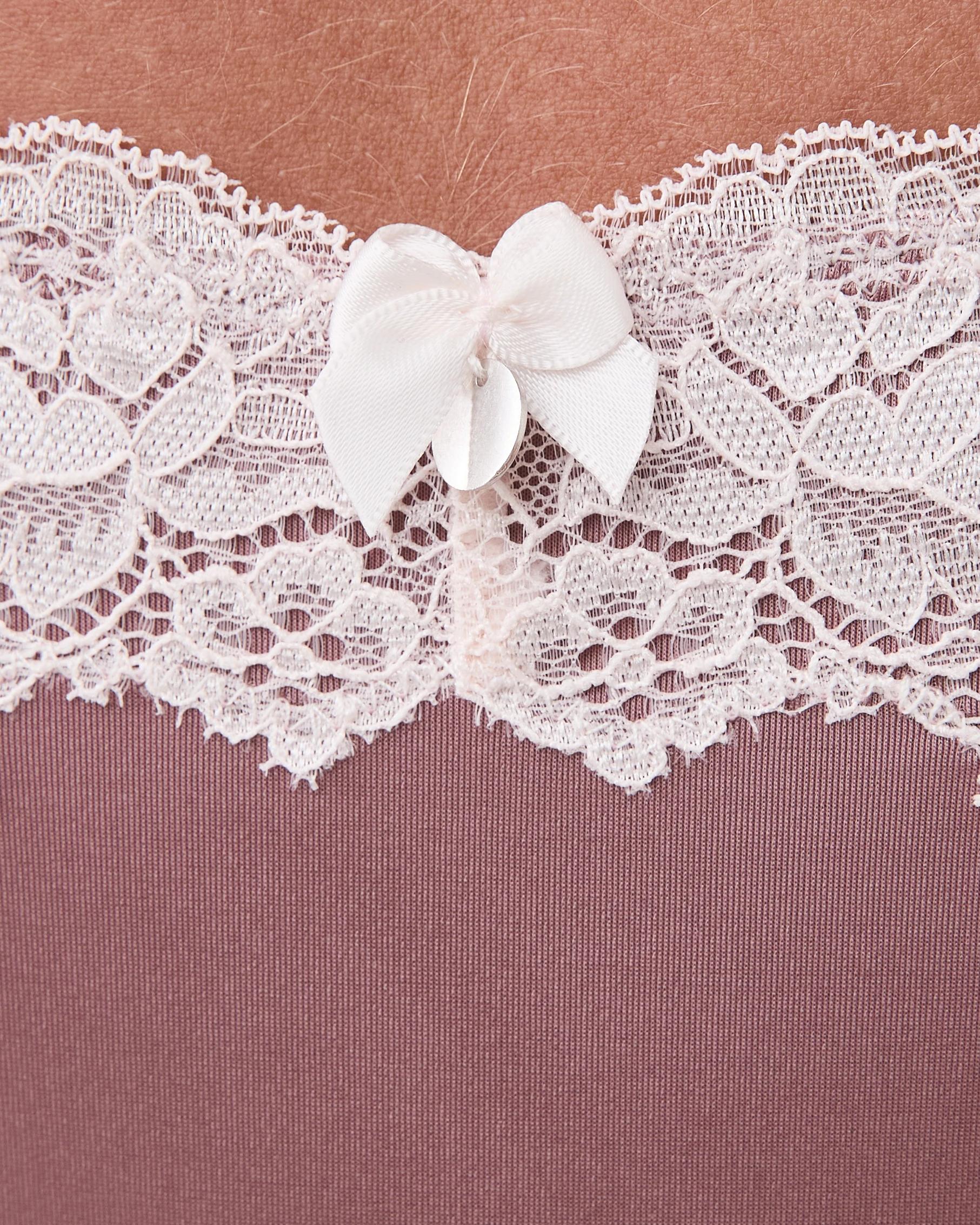 4 Co-ordinated Satin Lace G-String Briefs Rse Quartz, 4 of 5