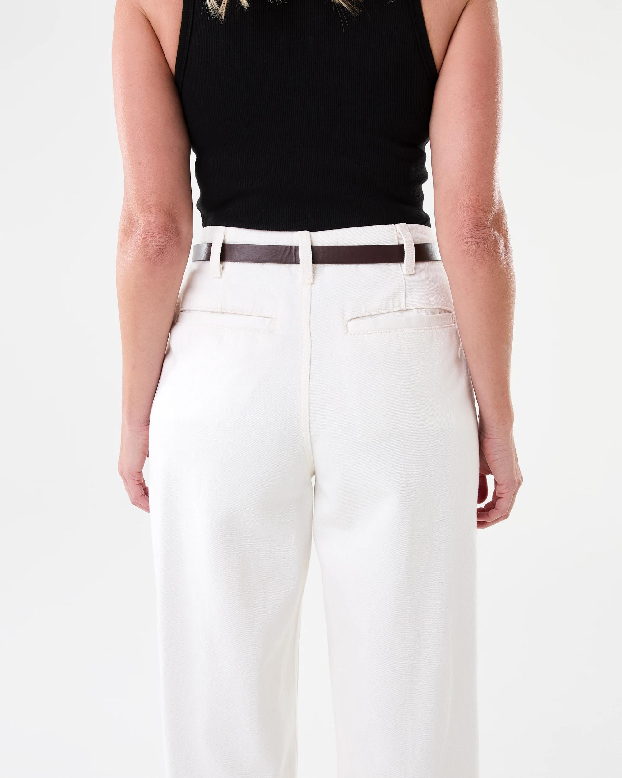 9 Belted Wide Leg Jeans Ecru, 9 of 10