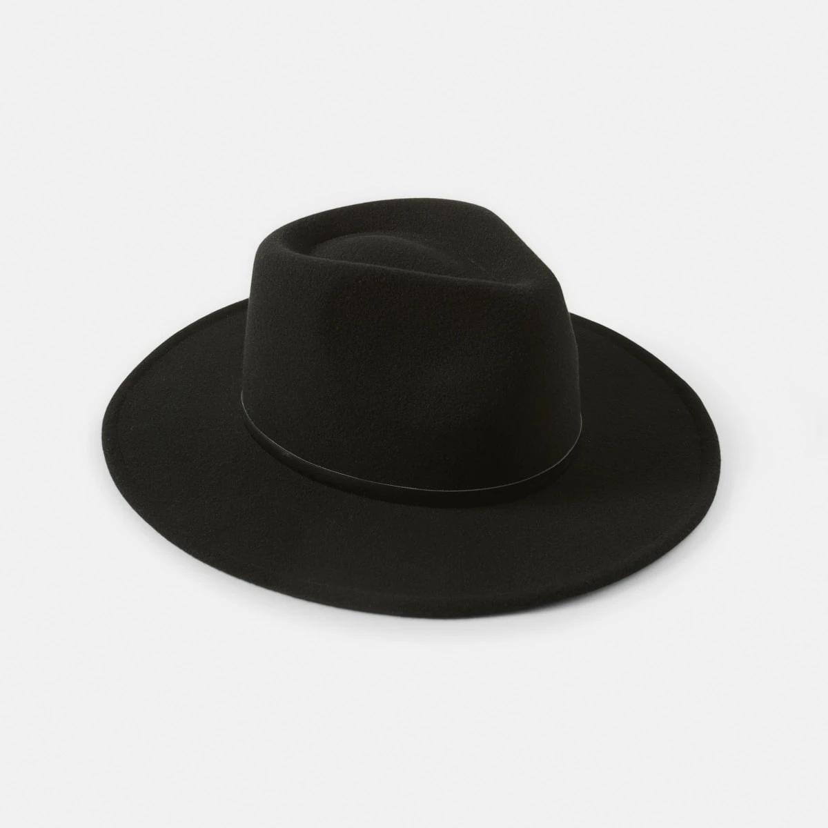 1 Metal Trim Fedora Hat Black, 1 of 5