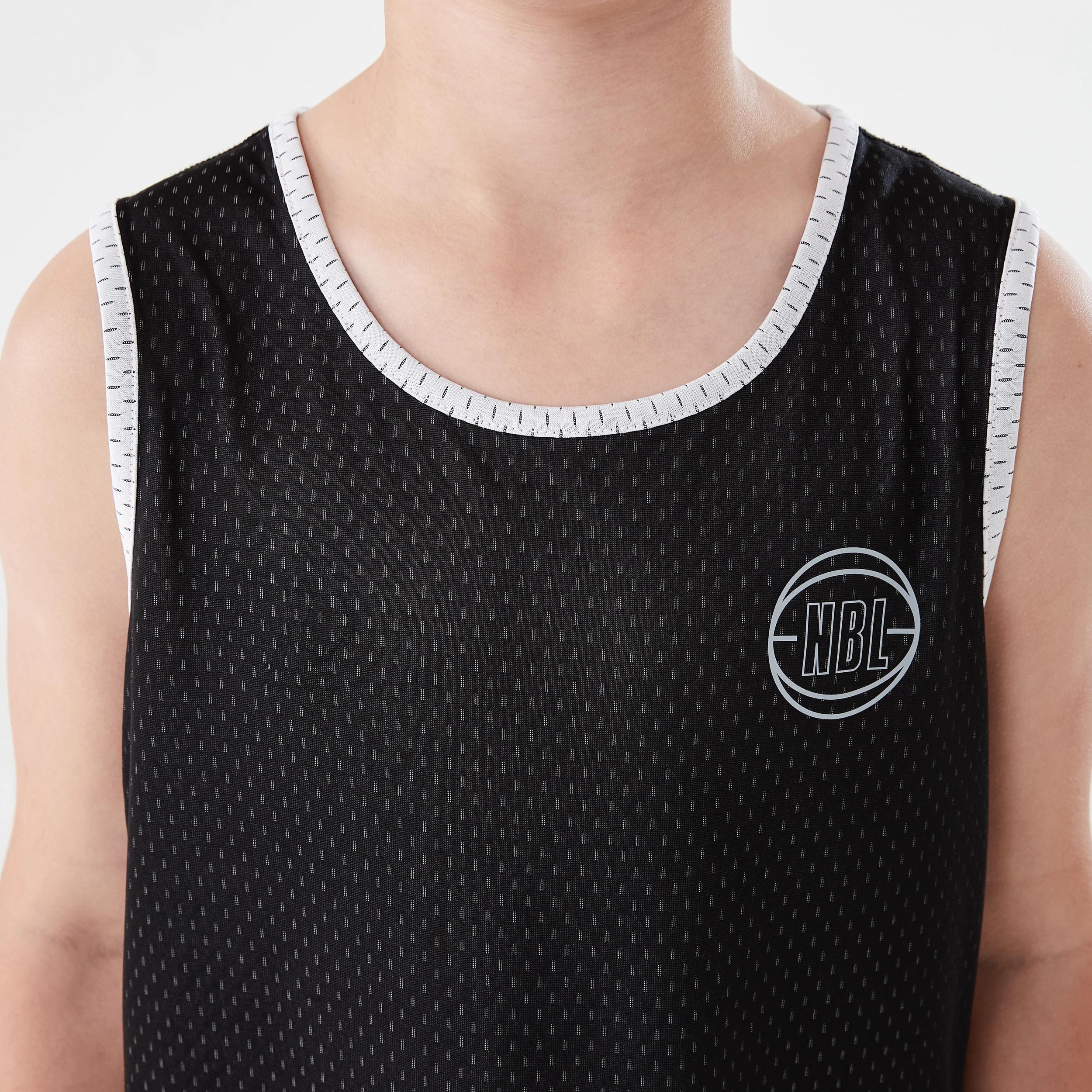 5 Official NBL Kids Basketball Reversible Muscle Tank BLACK, WHITE, 5 of 9