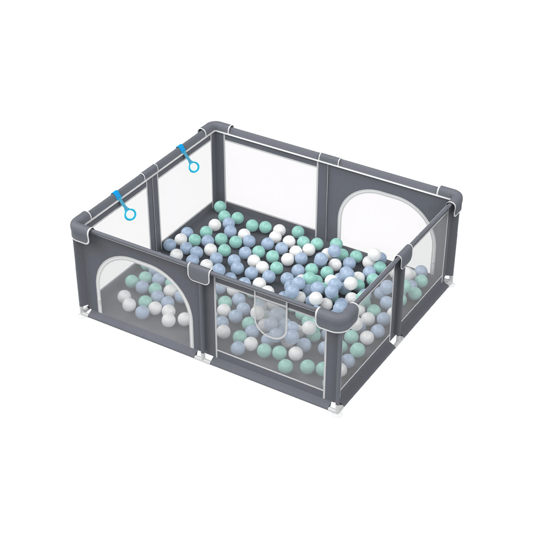 3 Advwin Large Baby Playpen 155 x 185cm Kids Activity Central Child Play Fence with Anti-Slip Base Grey, 3 of 7