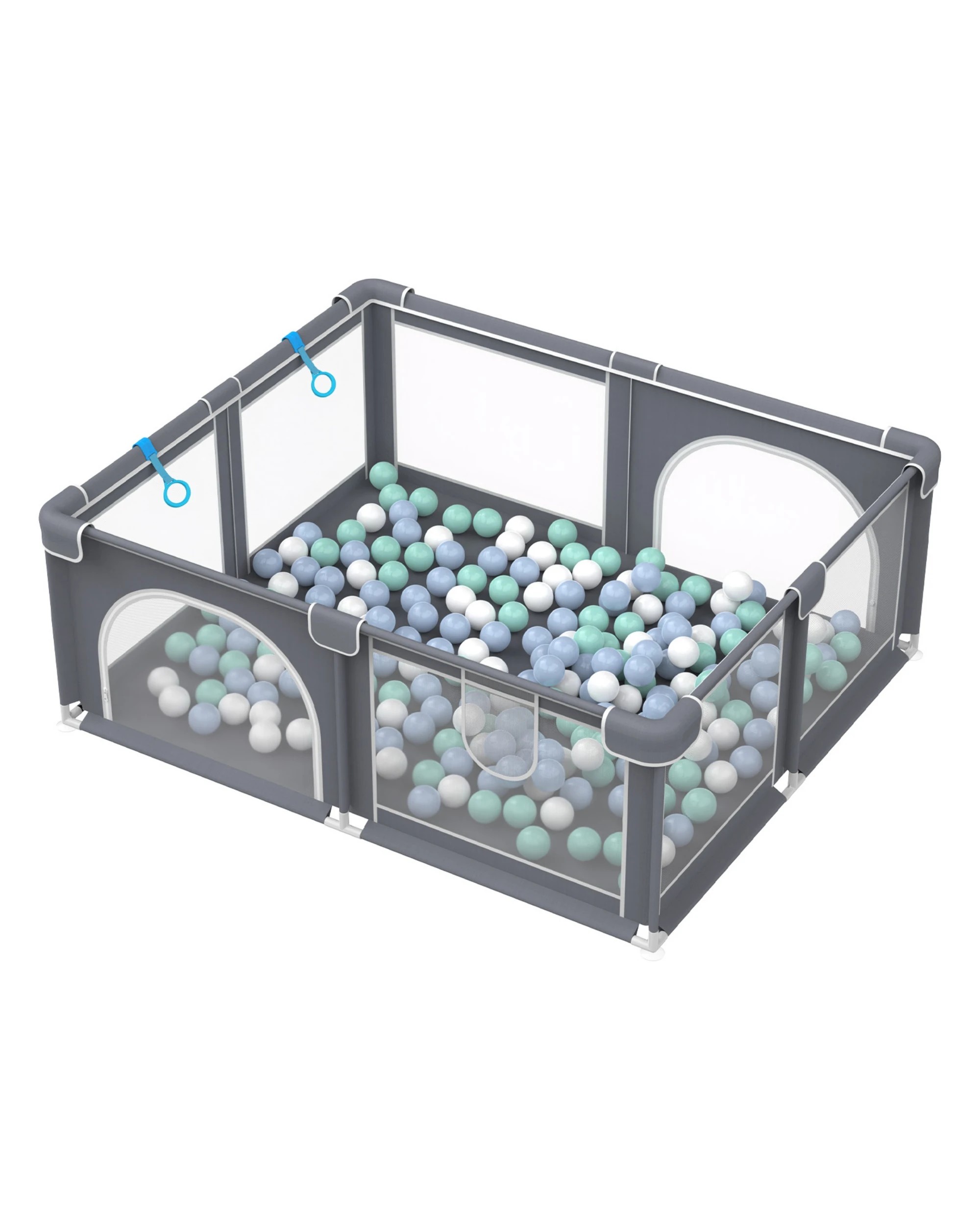 3 Advwin Large Baby Playpen 155 x 185cm Kids Activity Central Child Play Fence with Anti-Slip Base Grey, 3 of 7