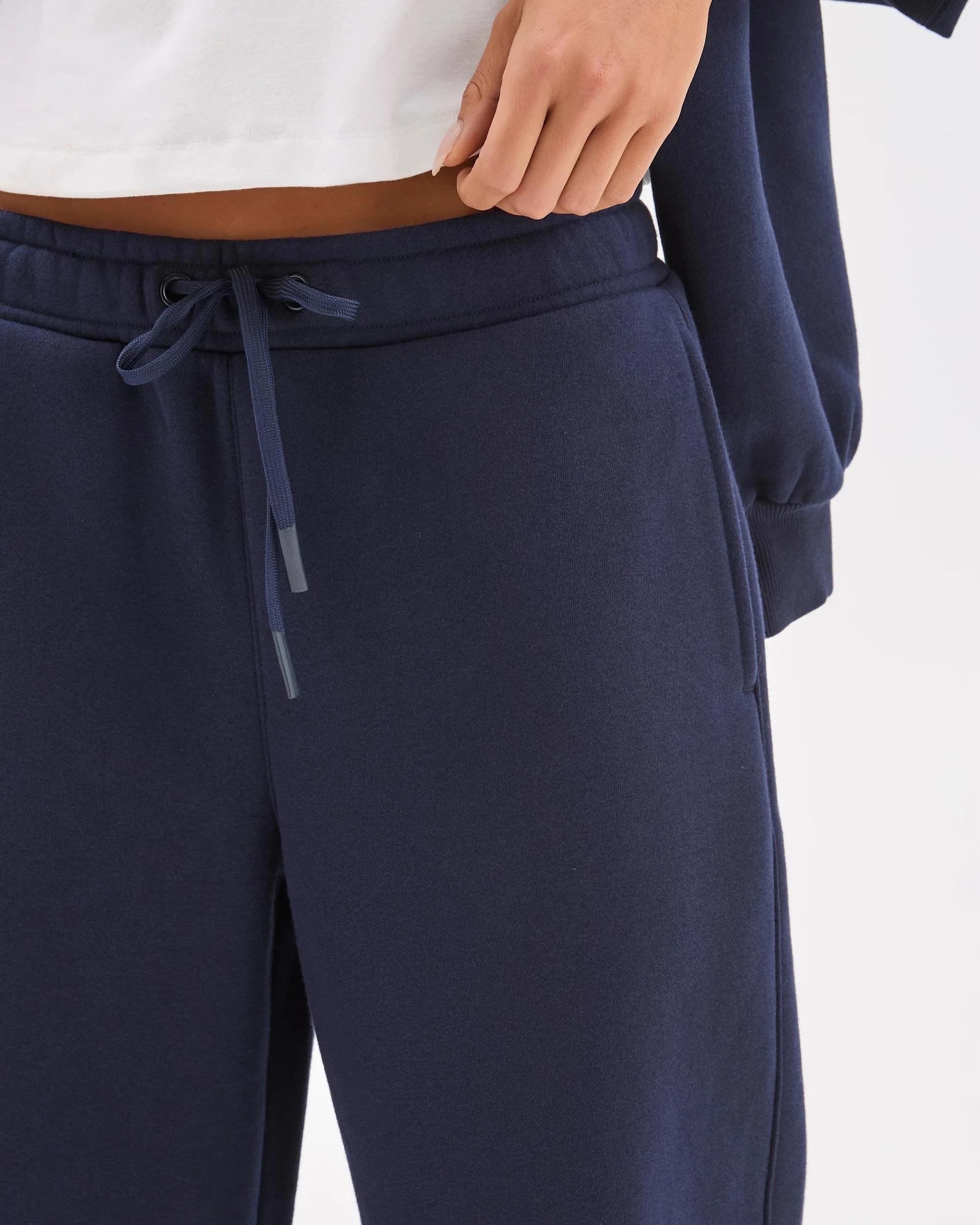 5 Lily Loves Australian Cotton Blend Wide Leg Trackpants DEEP NAVY, 5 of 6