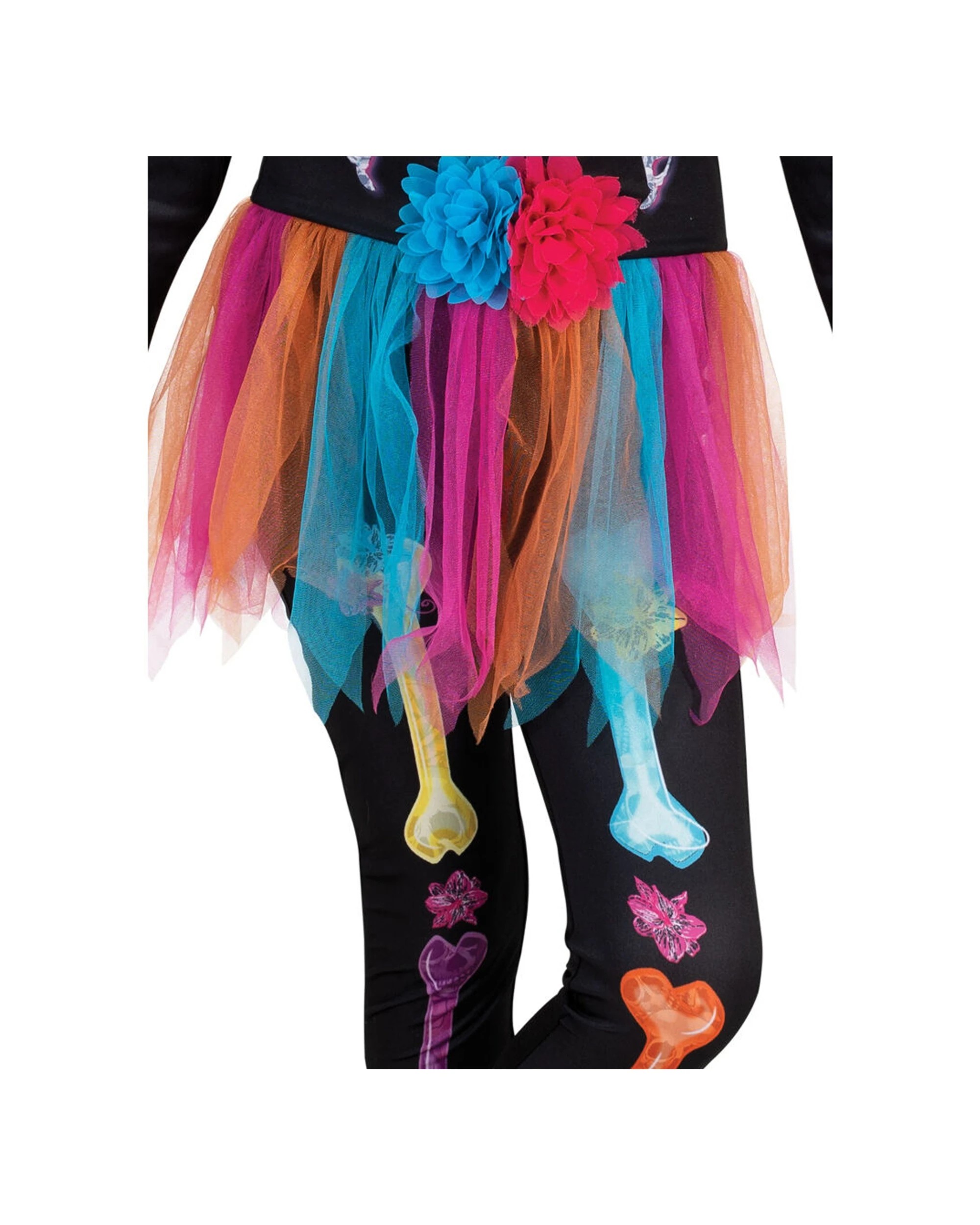 3 Rubies Skeleton Girl Neon Girls Dress Up Kids Costume L - Multi, 3 of 3