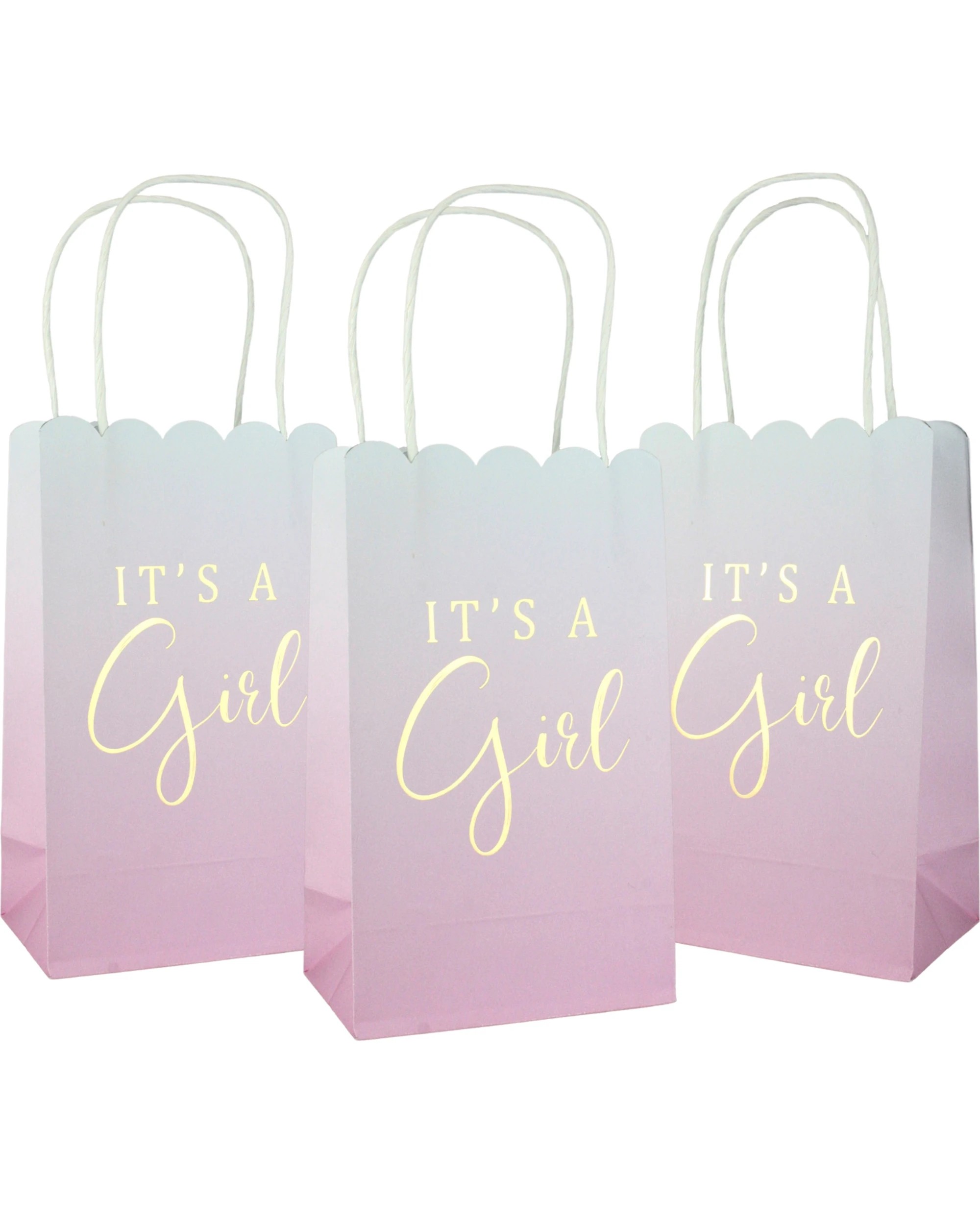 1 Alpen Ombre Pink It's A Girl Paper Gift Bags Pack of 5 - Pink, 1 of 4