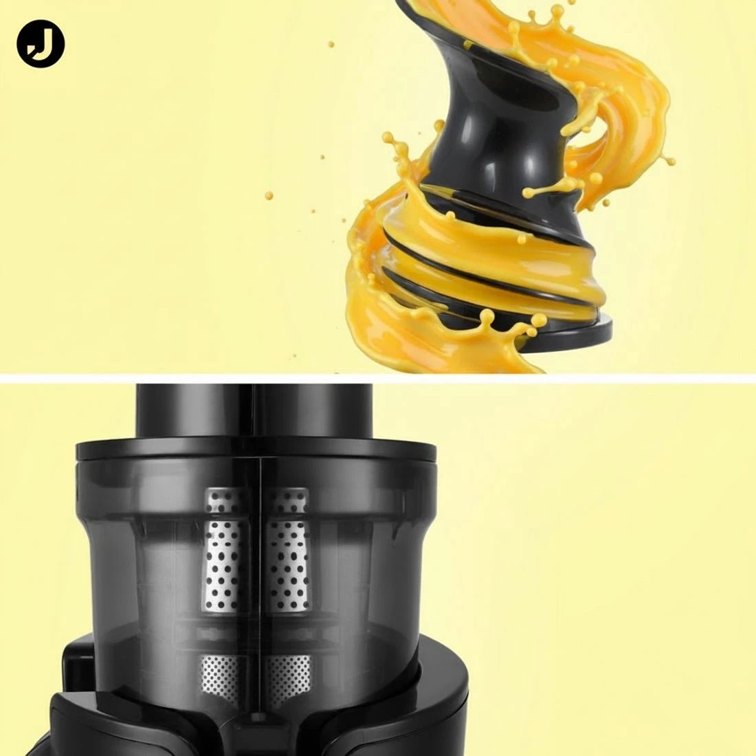 4 Devanti Slow Juicer Cold Press Fruit Juice Extractor 200W - Black, 4 of 4