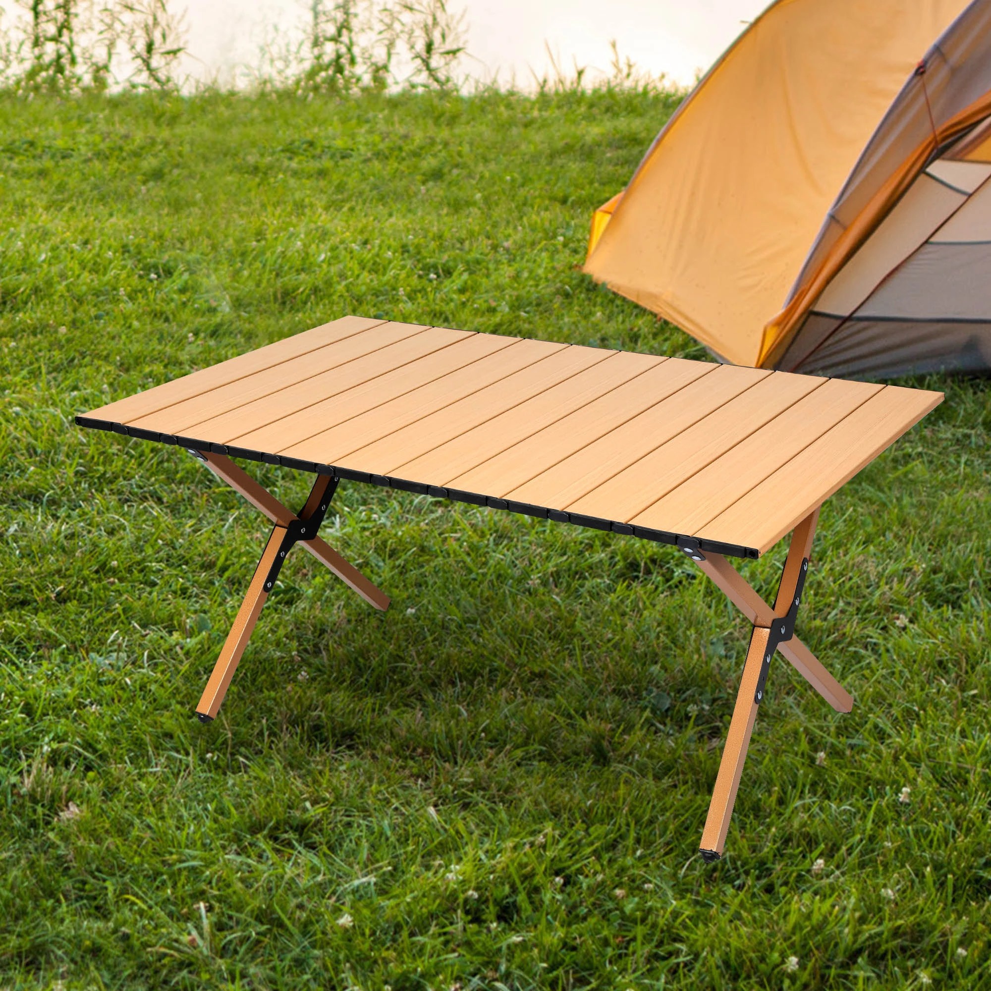 7 Levede Folding Camping Table Portable Picnic Outdoor Egg Roll Foldable BBQ Desk, 7 of 8