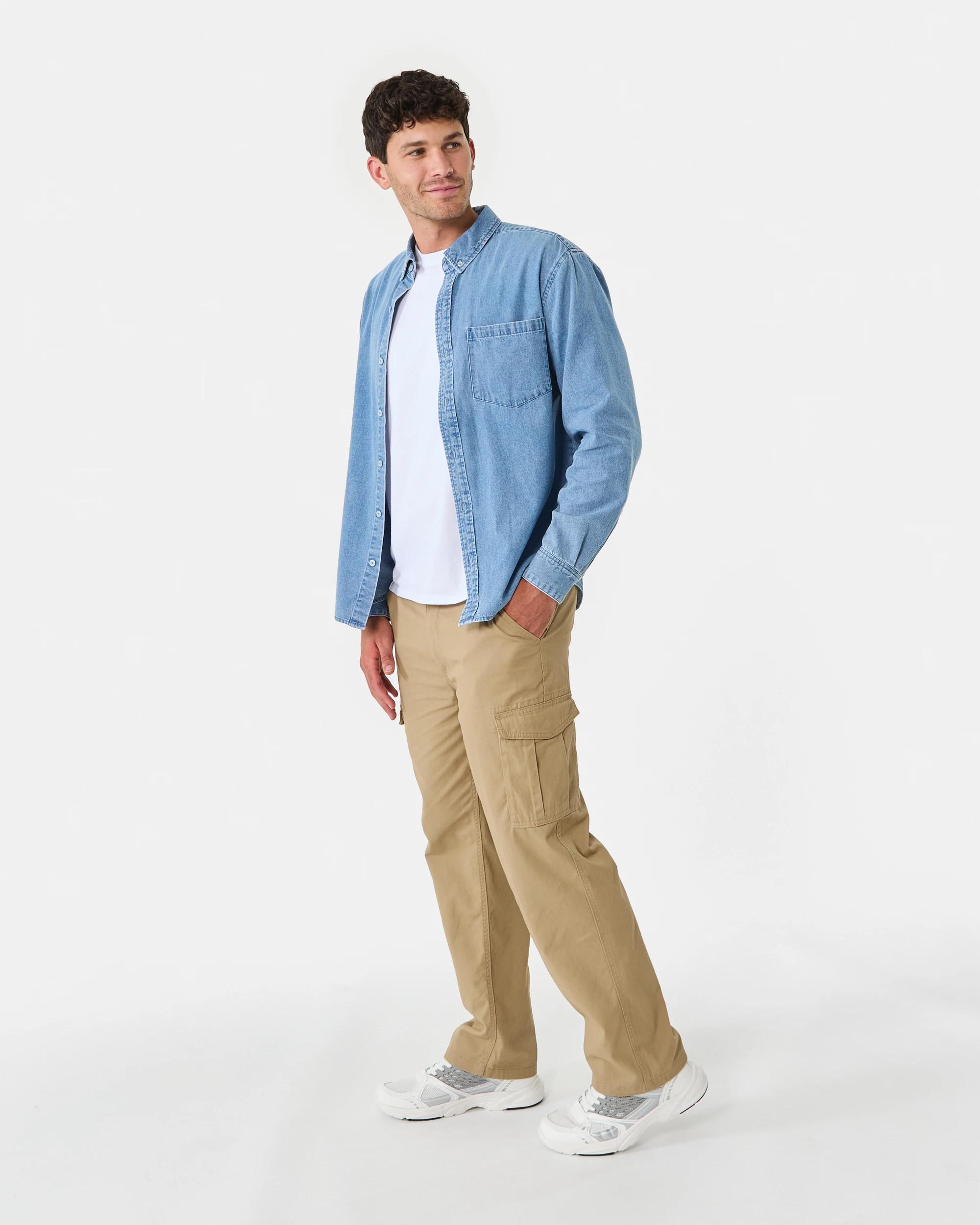 3 Long Sleeve Denim Shirt Mid Wash, 3 of 8