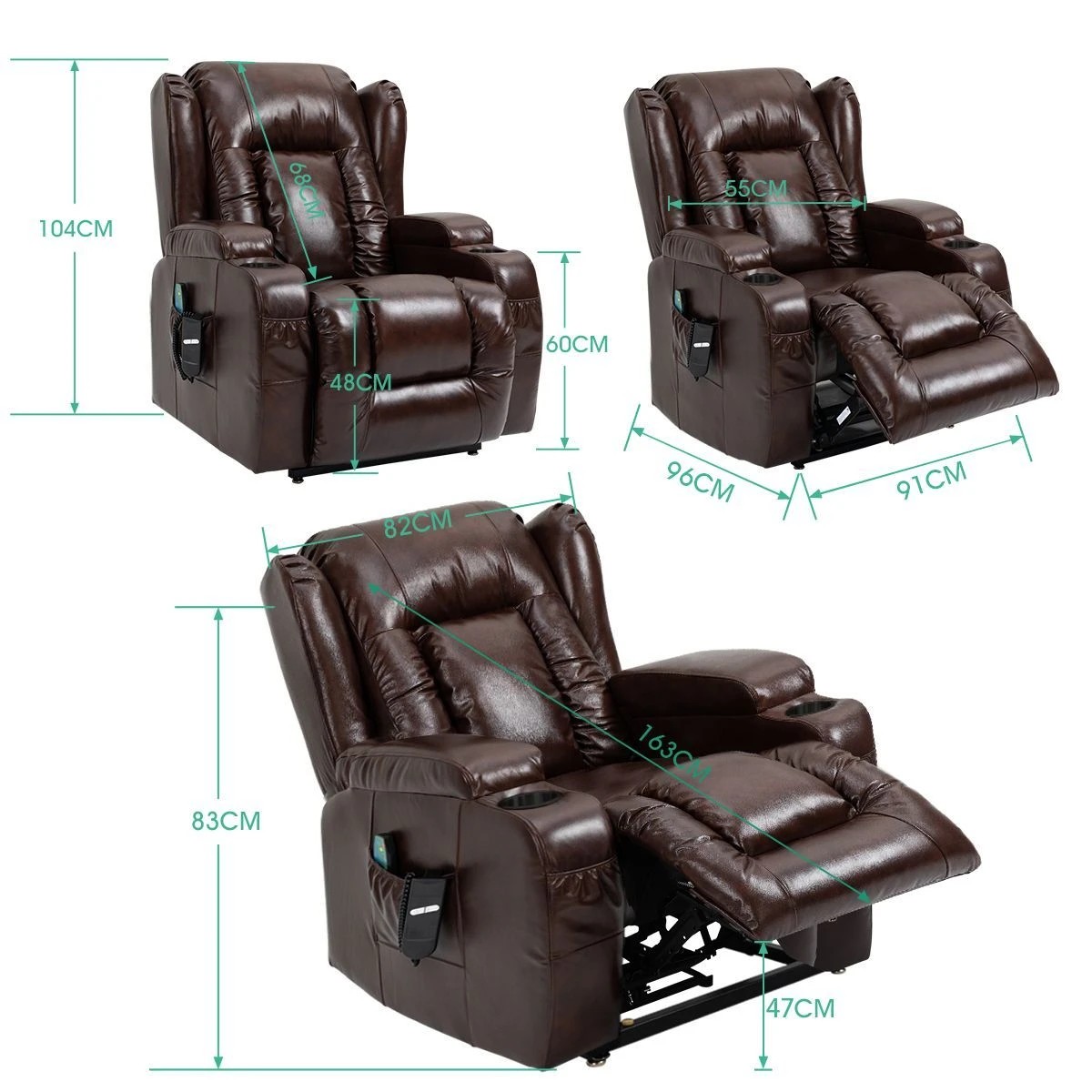 5 Ausway Massage Recliner Chair Electric 8 Point Heated, 5 of 5