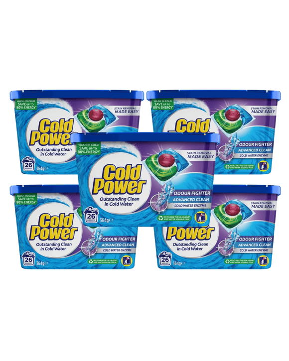 Cold Power Pk26 Laundry Capsules Advanced Clean Cold Waterx5