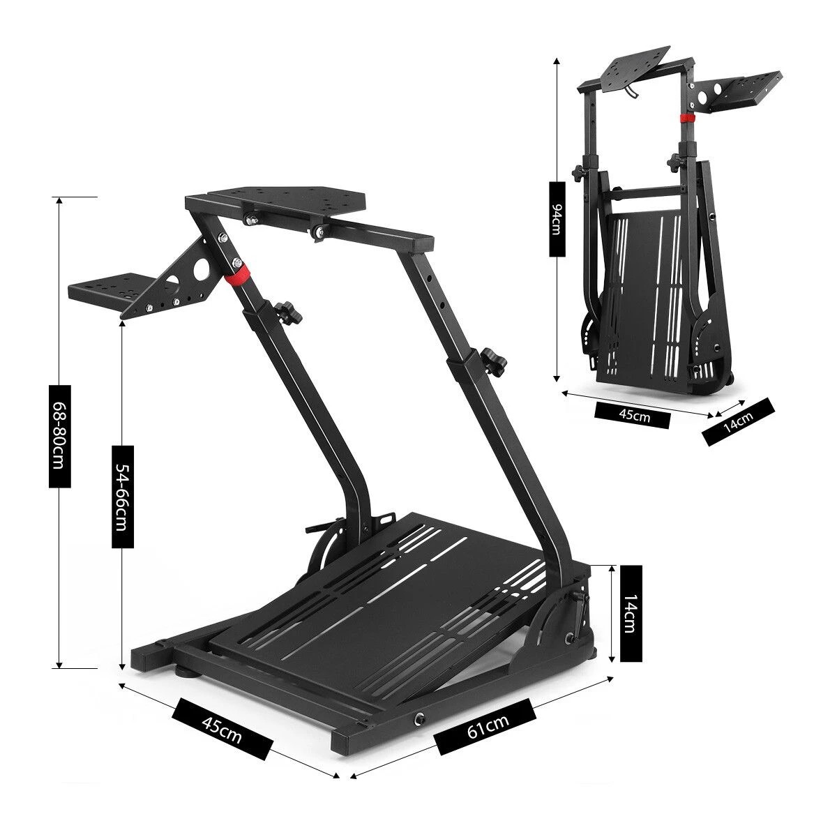 2 Ausway Sim Racing Wheel Stand Foldable Simulator Steering Mount for Thrustmaster Logitech, 2 of 3