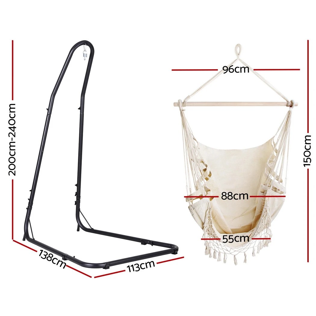 2 Gardeon Hammock Hanging Chair with Steel - Multi, 2 of 6