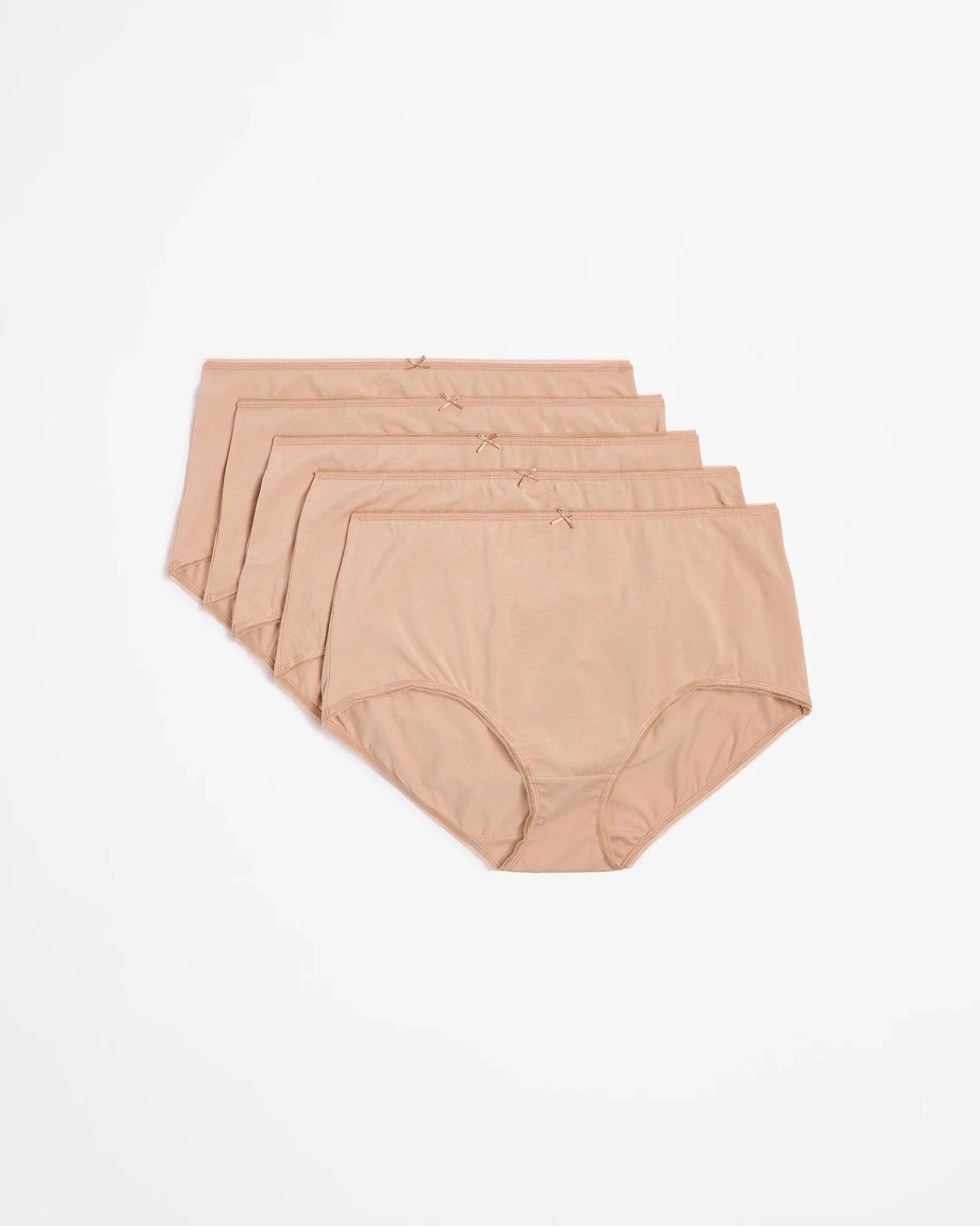 1 Target Woman Cotton/Elastane 5 Pack Full Briefs LATTE, 1 of 5