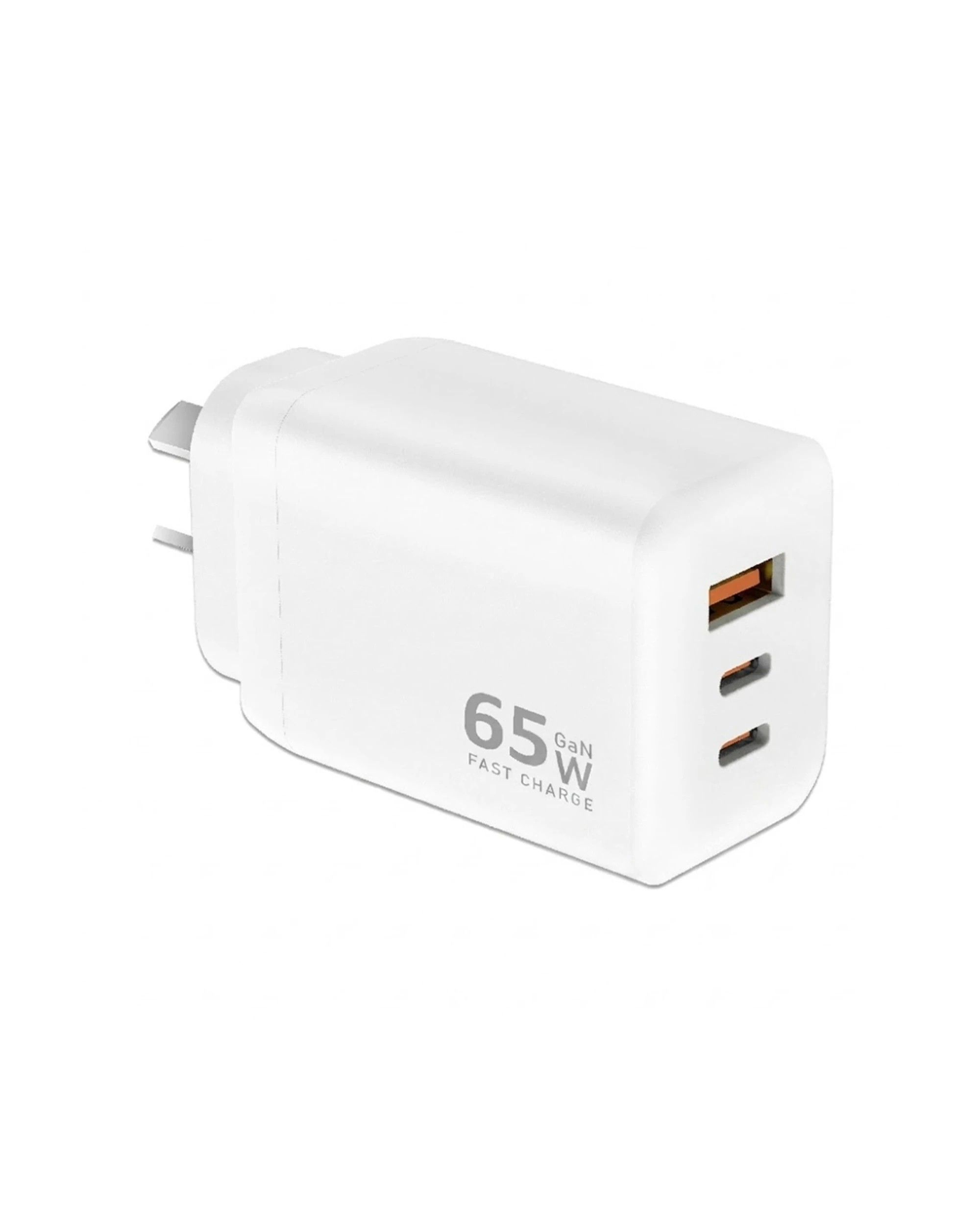 1 Sansai 65W GaN Charger Fast 3-Port USB-C USB-A Charging Travel Adapter - White, 1 of 3