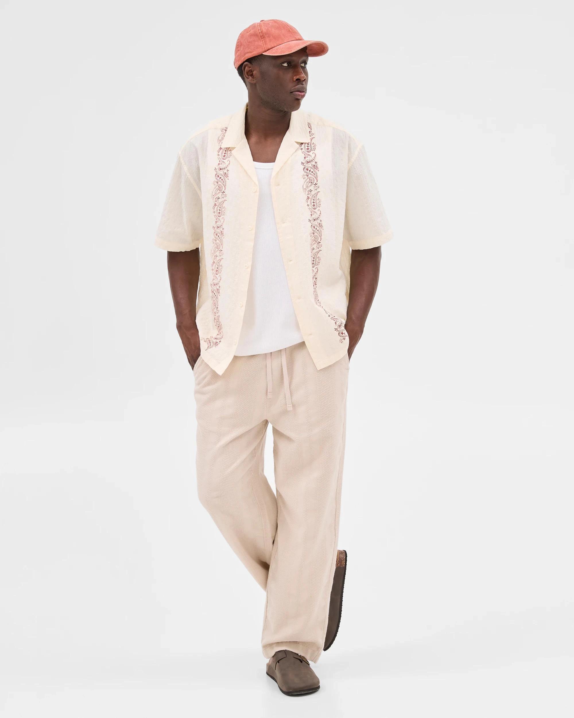 2 Commons Australian Cotton Short Sleeve Shirt PAISLEY WHITE, 2 of 7