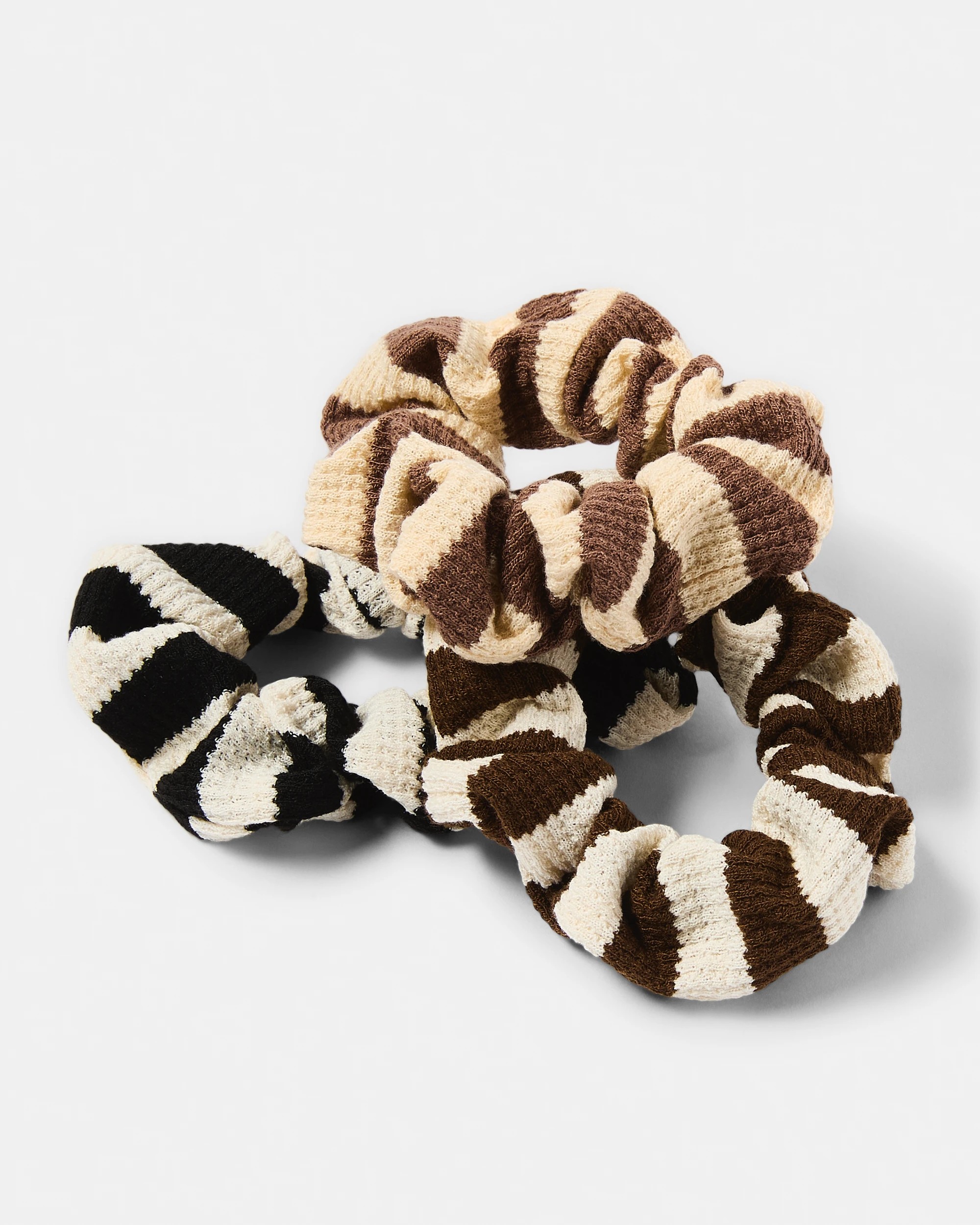 3 3 Pack Neutral Stripe Scrunchies, 3 of 5