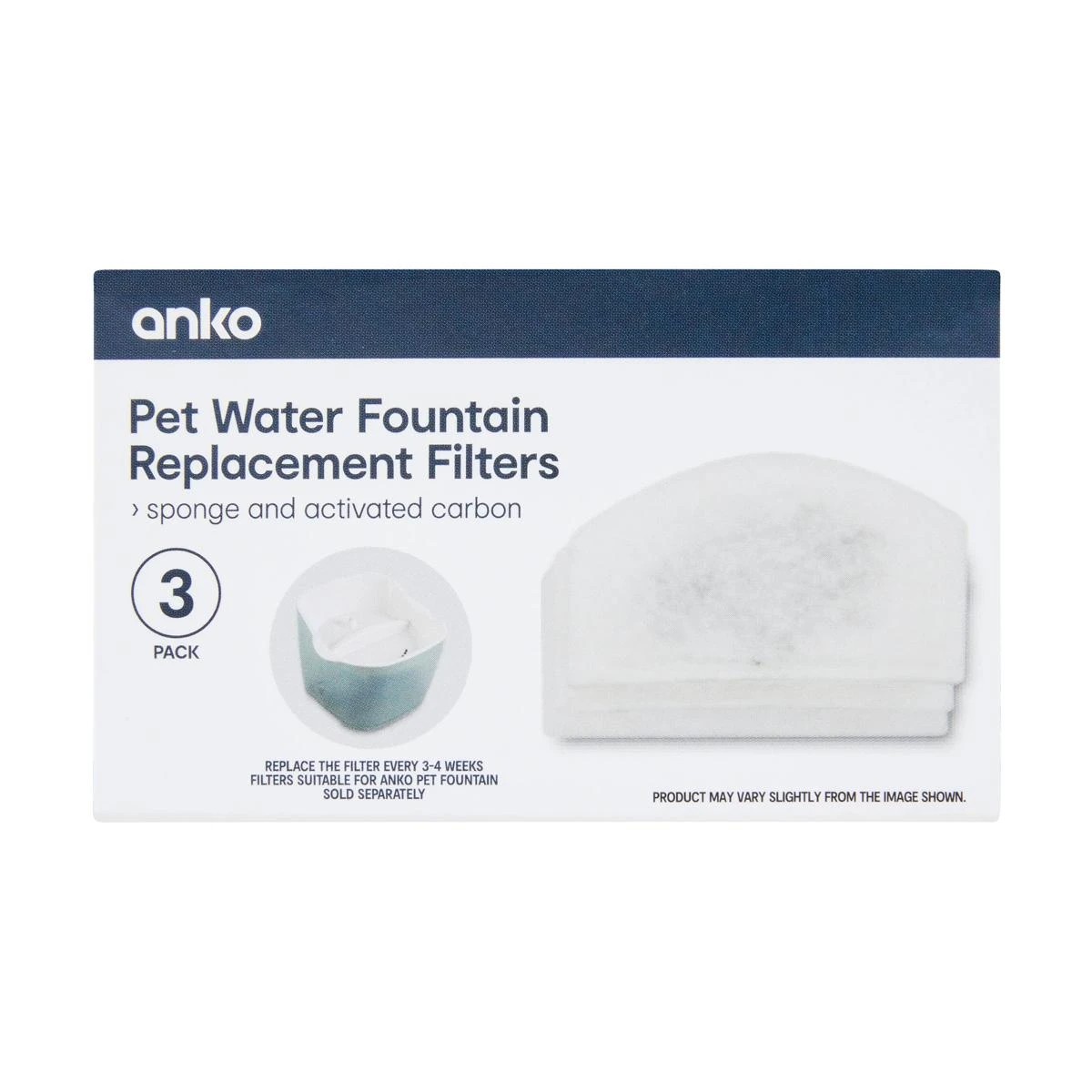 1 3 Pack Pet Water Fountain Replacement Filters, 1 of 7