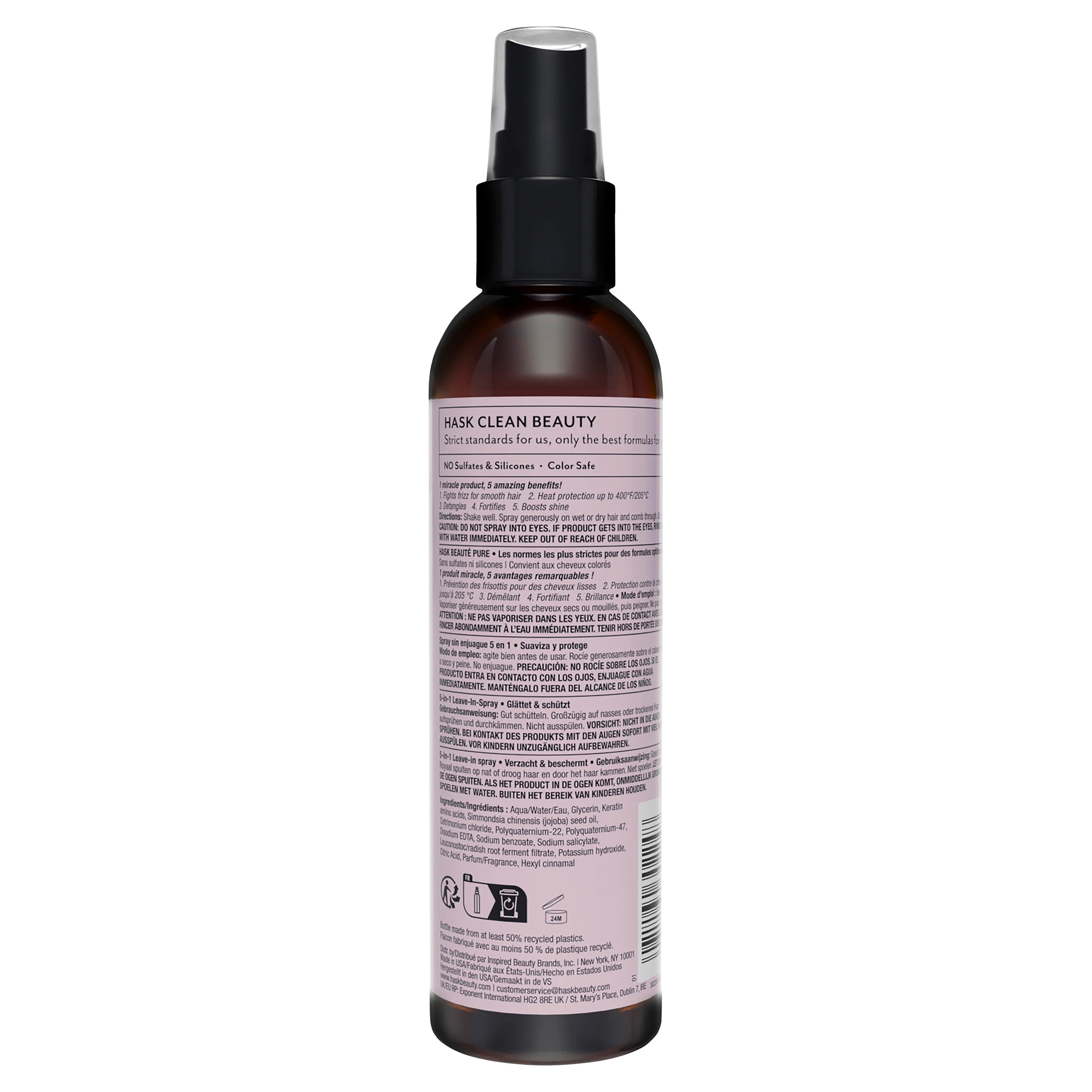 2 HASK Keratin Smooth 5-in-1 Leave-in Spray 175ml - Keratin and Jojoba Seed Oil, 2 of 10