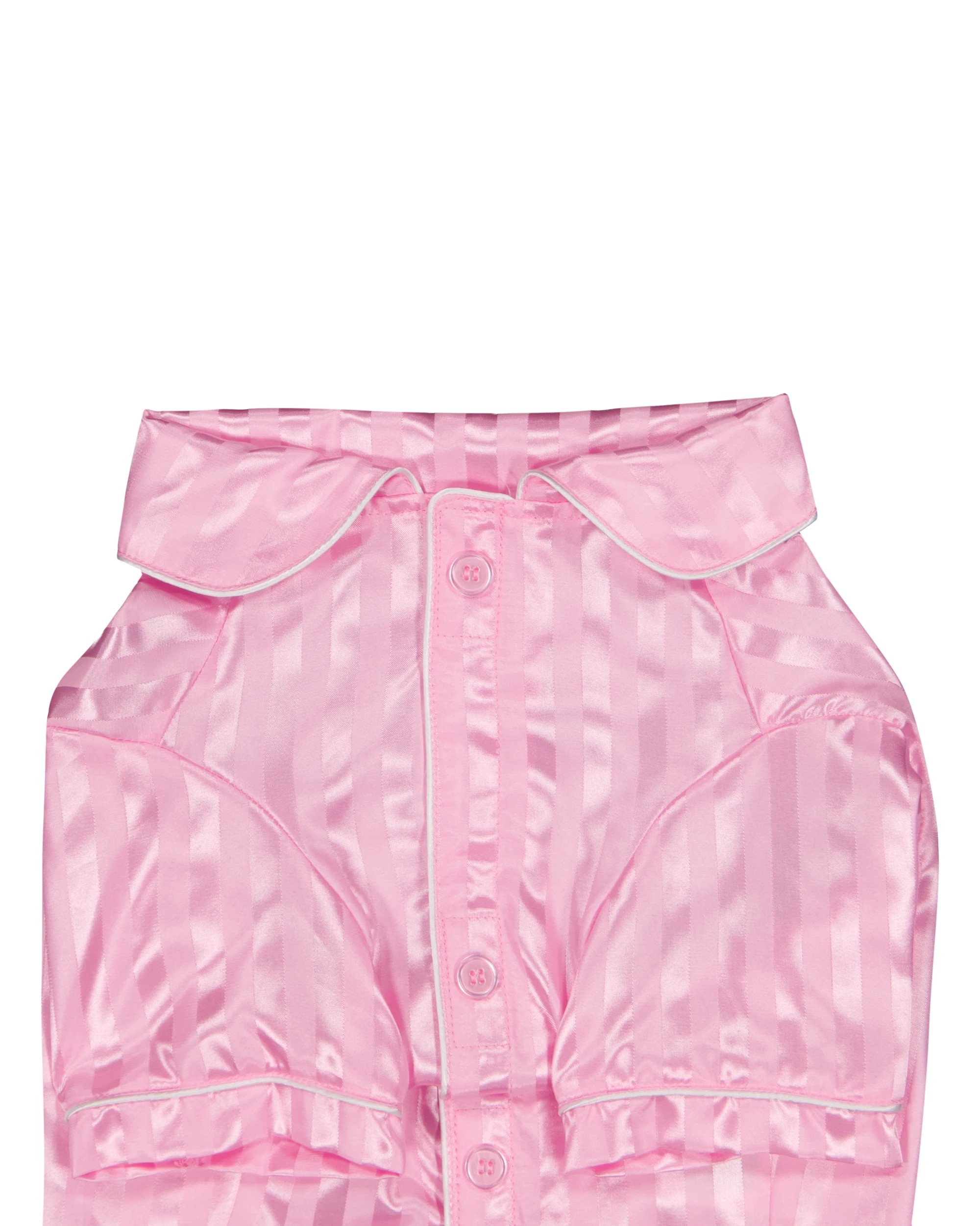 3 Pet Satin Stripe Pyjamas - Large, Pink, 3 of 9