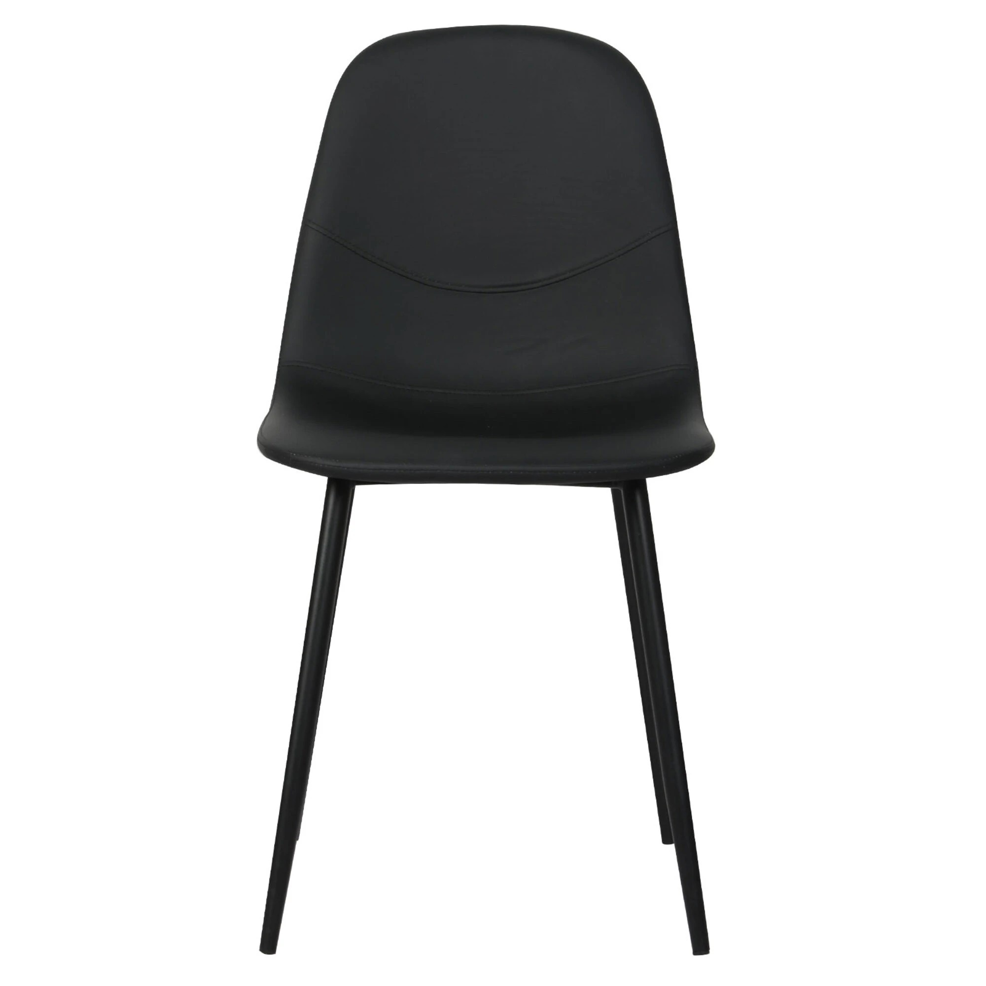 2 Levede 2x Dining Chairs Kitchen Eames Accent Chair Lounge Room Padded PU Leather - Black - Black, 2 of 9