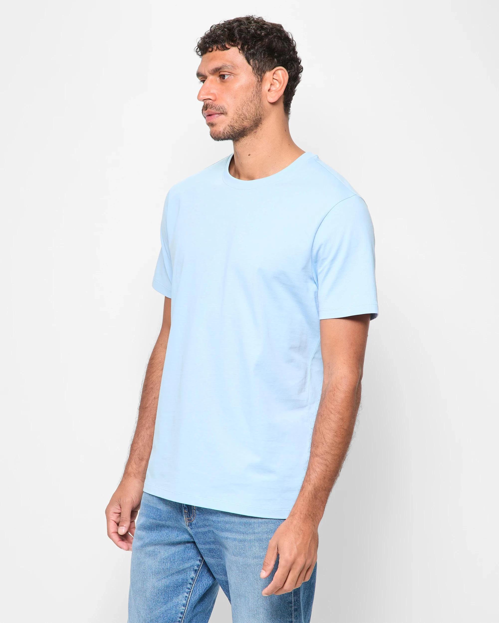 3 Target Australian Cotton Crew T-Shirt LIGHT BLUE, 3 of 5