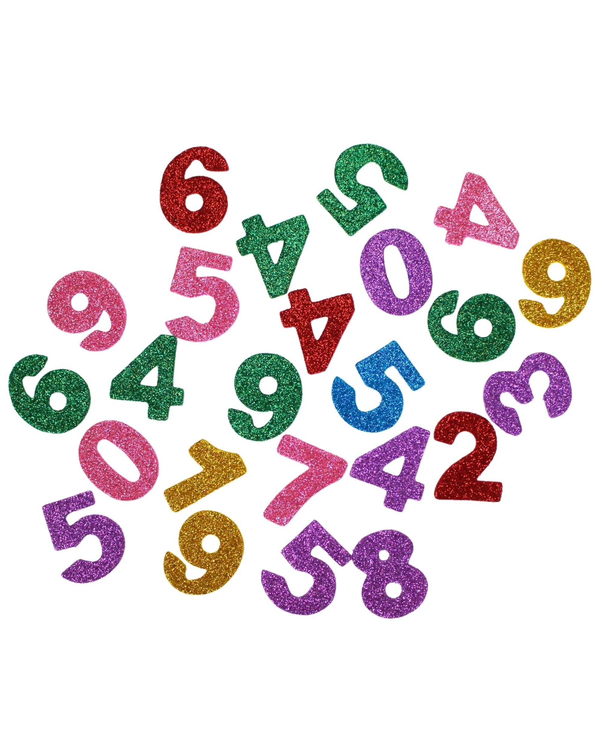 1 JD Party Coloured Glitter Number Stickers - Multi, 1 of 3